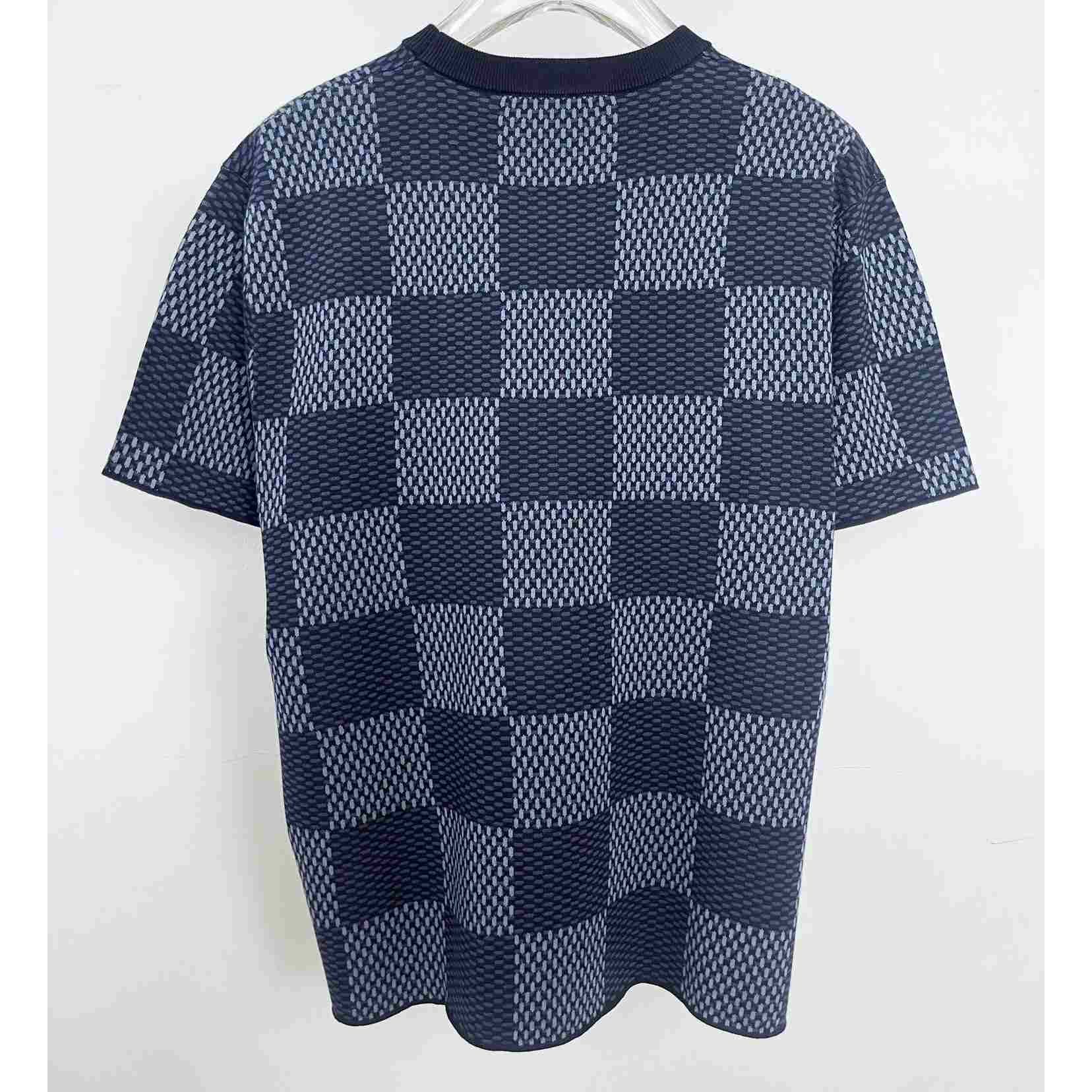 Louis Vuitton Damier Short-Sleeved Crewneck With LV Crystal Patch   1AGHTI - EUR FASHION