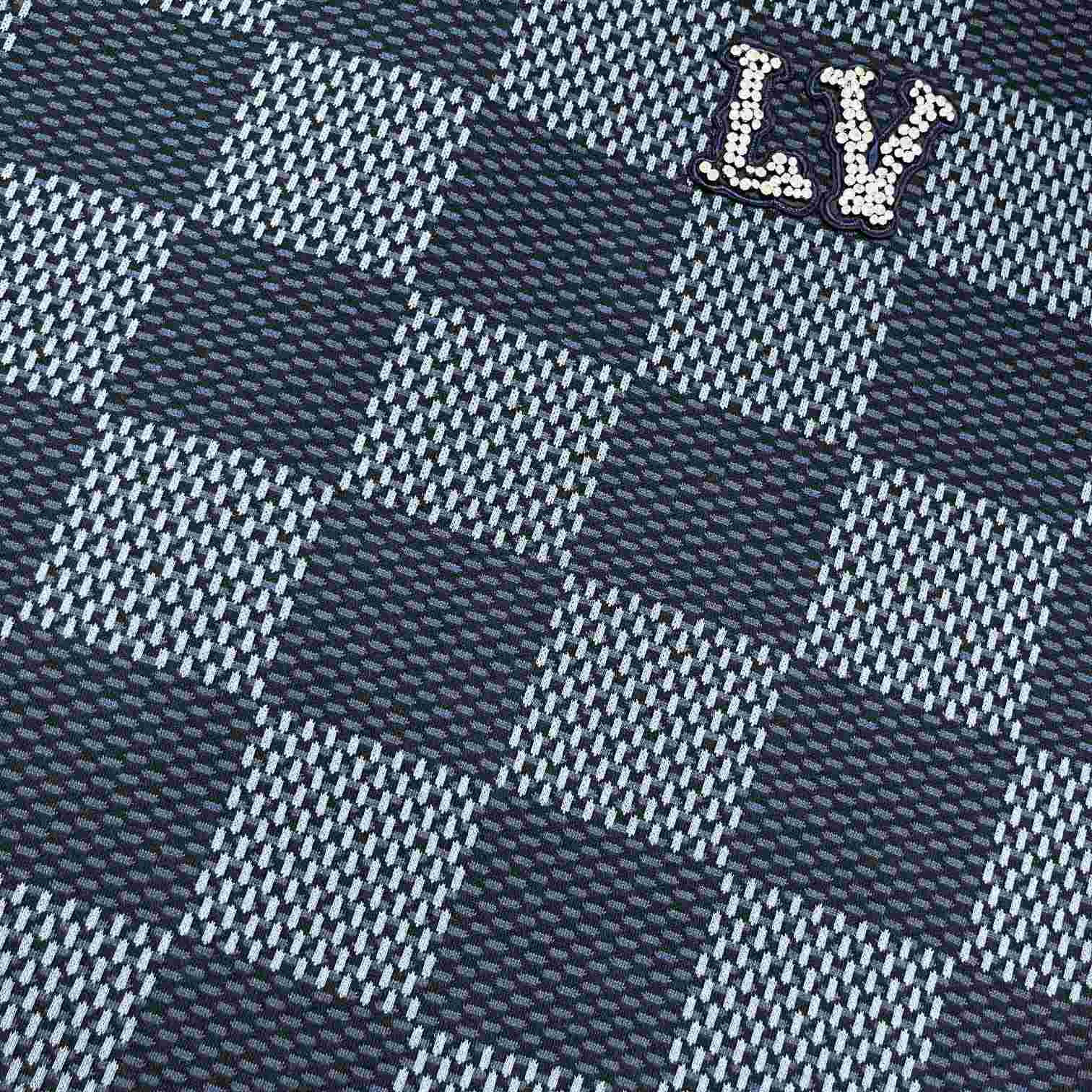 Louis Vuitton Damier Short-Sleeved Crewneck With LV Crystal Patch   1AGHTI - EUR FASHION