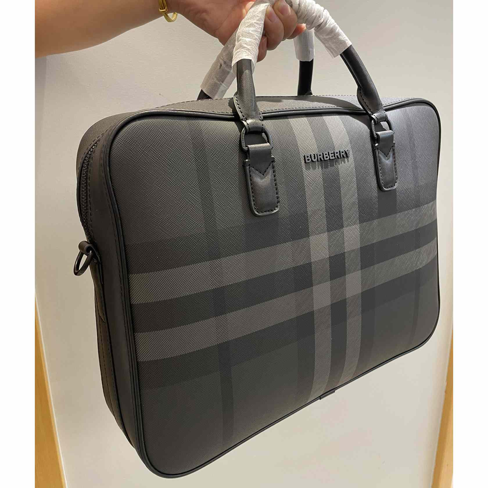 Burberry Ainsworth Checked Zipped Briefcase - EUR FASHION