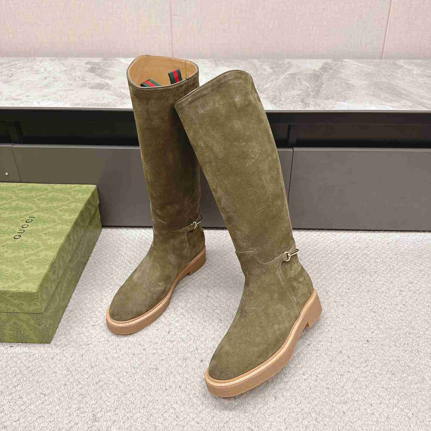Gucci Women's Slim Horsebit Boot - EUR FASHION