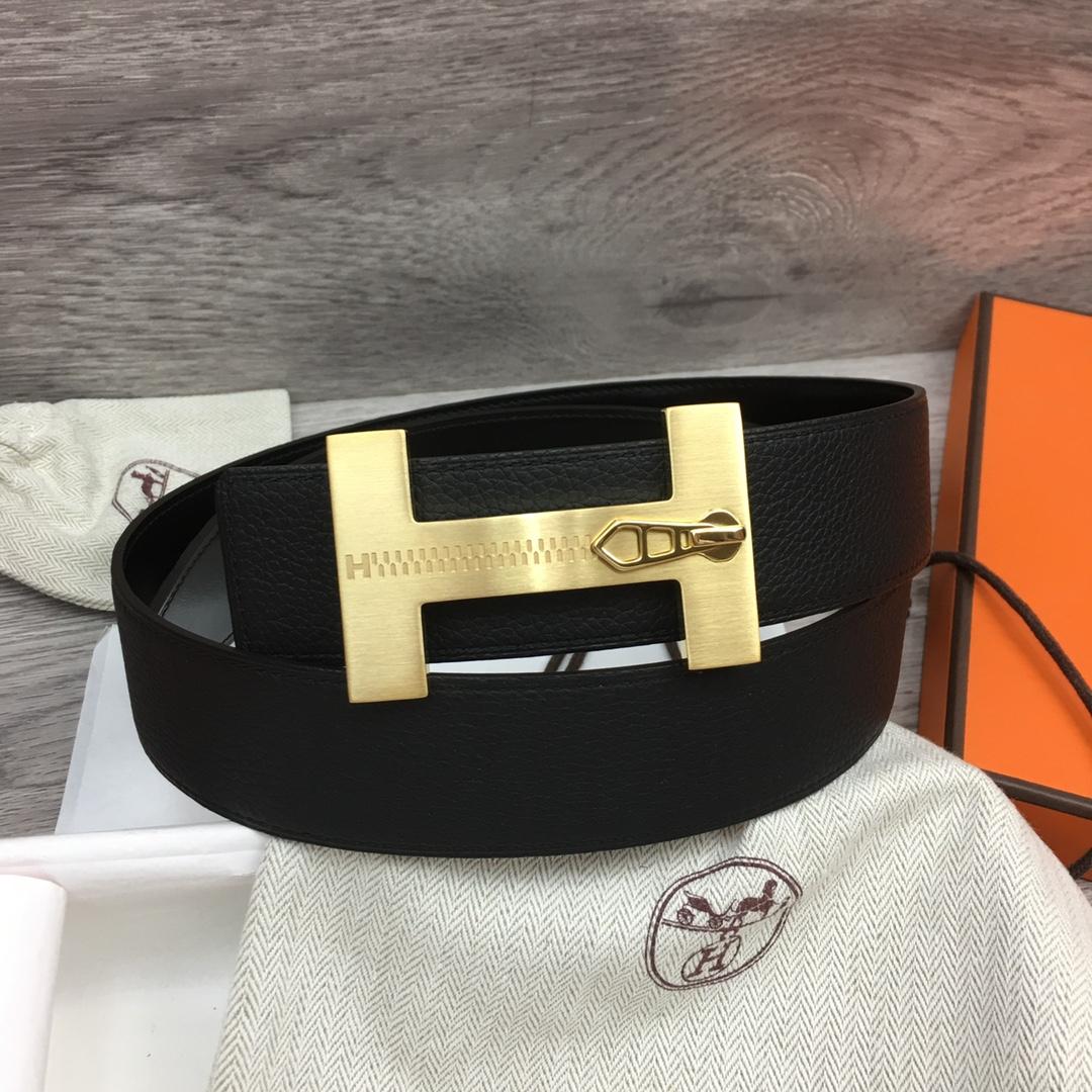 Hermes Leather H Buckle Belt - EUR FASHION