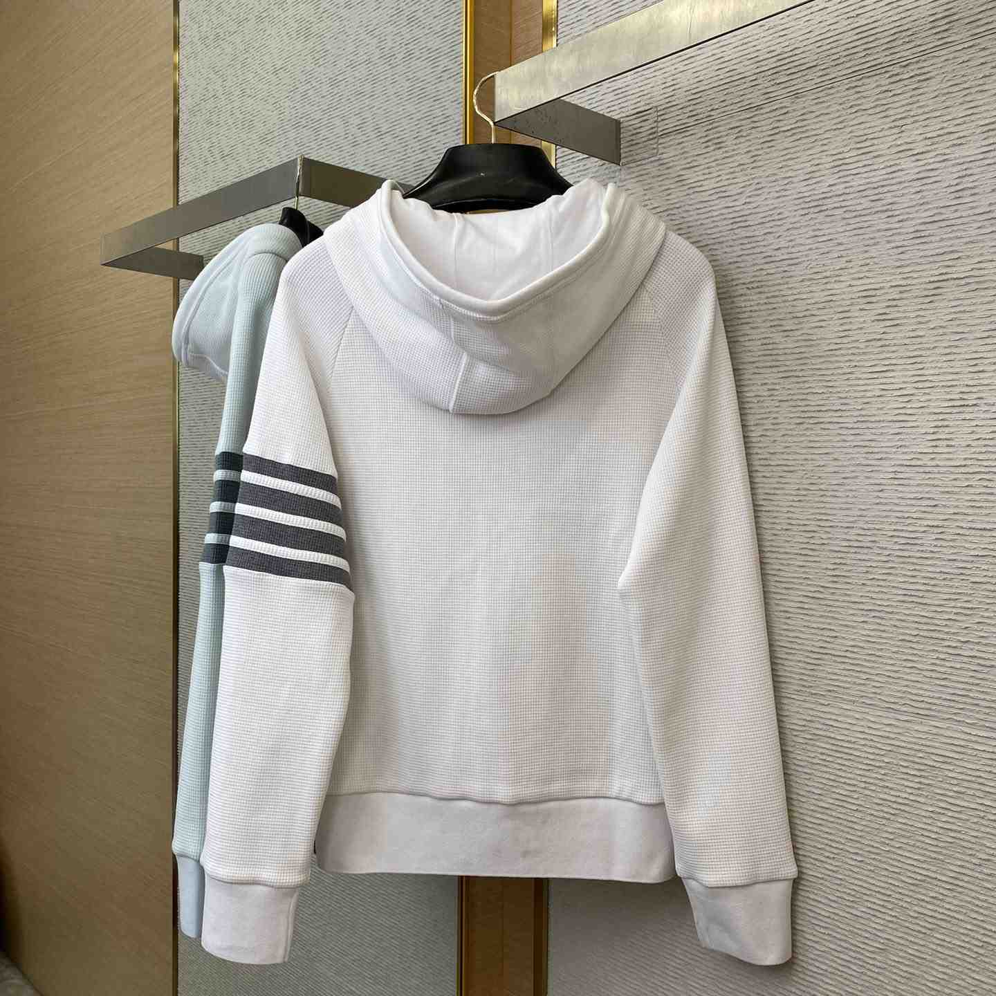 Thom Browne 4-Bar Zip-Up Cashmere Hoodie - EUR FASHION