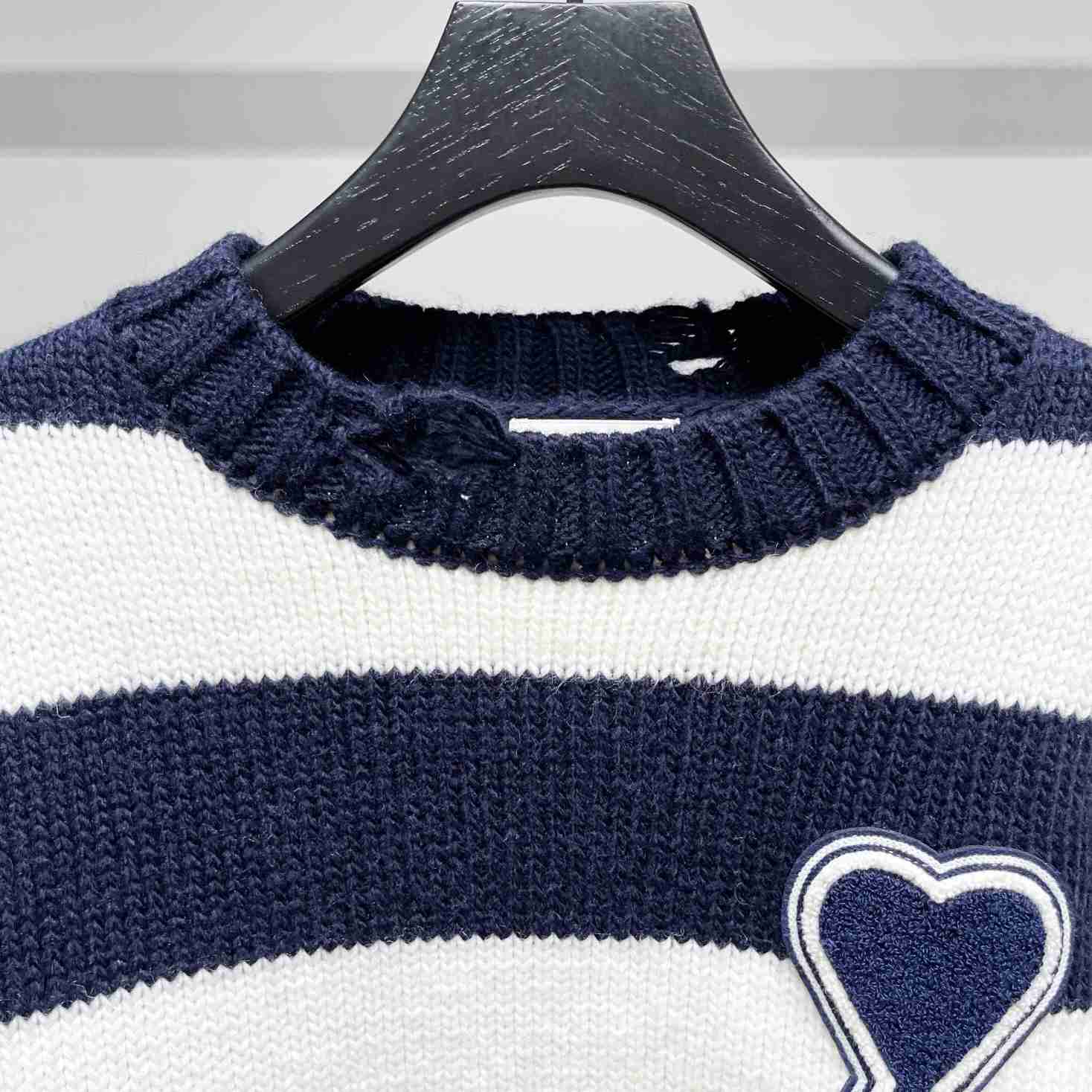 AMI Paris - Logo-intarsia Knitted Sweater - EUR FASHION