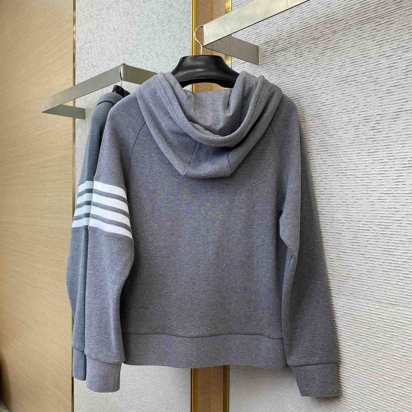 Thom Browne 4-Bar Zip-Up Cashmere Hoodie - EUR FASHION