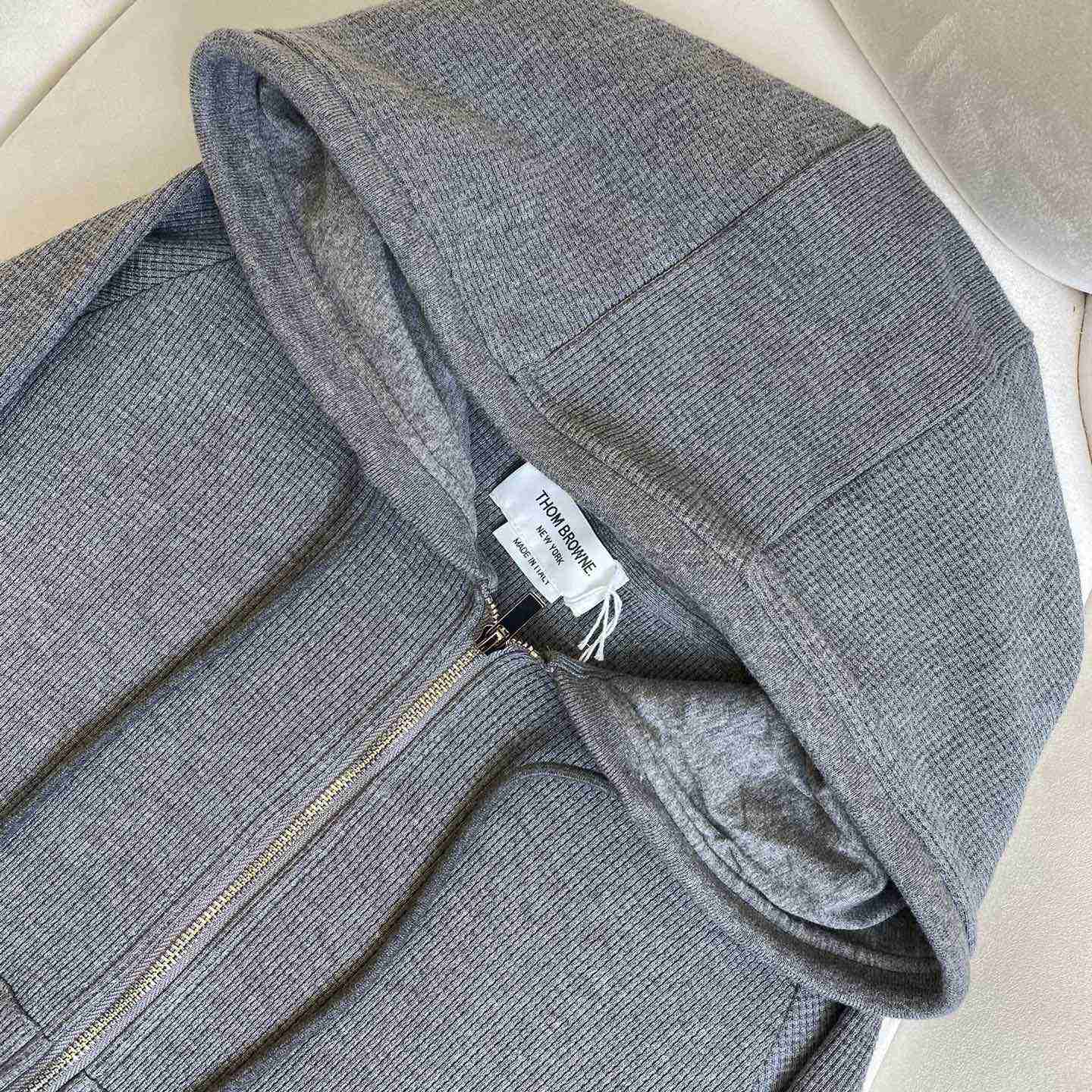 Thom Browne 4-Bar Zip-Up Cashmere Hoodie - EUR FASHION