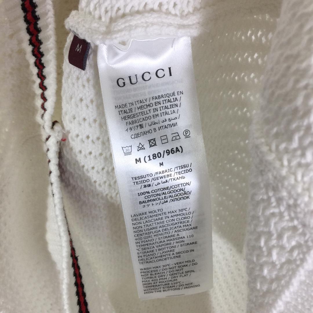 Gucci Ajour Cotton Knit Cardigan With Web - EUR FASHION