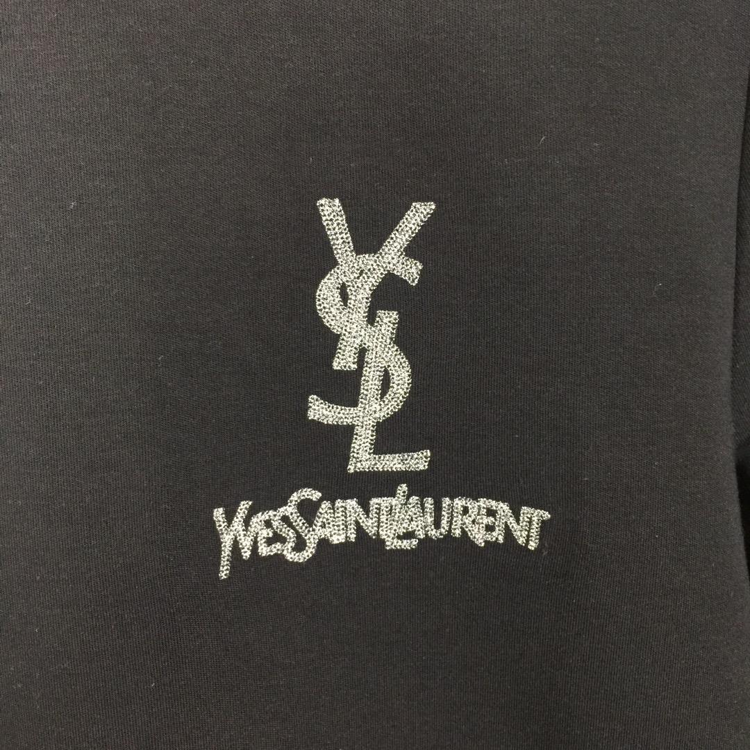 Saint Laurent Logo Long Sleeve Tee - EUR FASHION