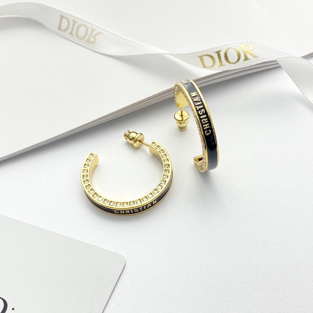 Dior Small Dior Night Code Hoop Earrings - EUR FASHION