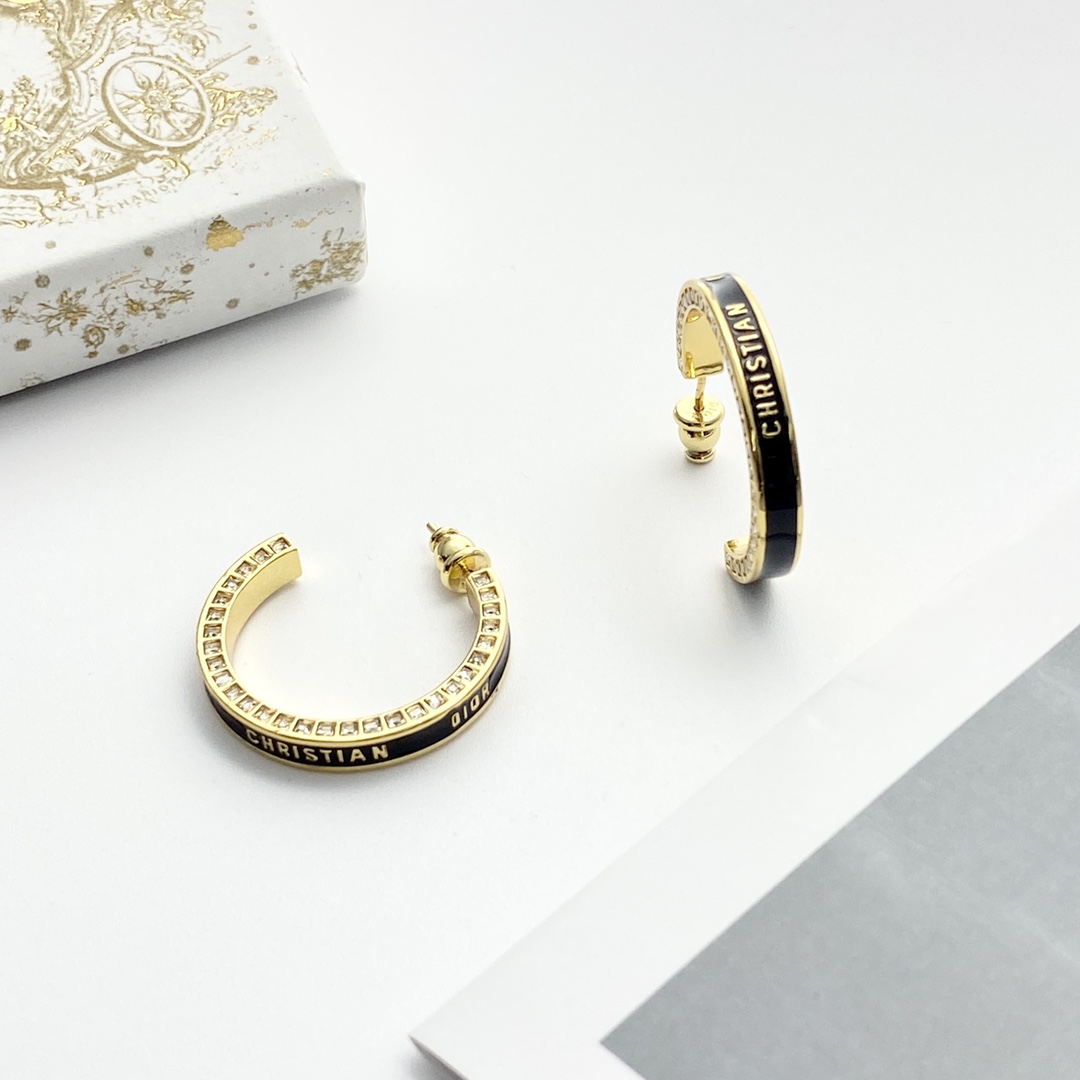 Dior Small Dior Night Code Hoop Earrings - EUR FASHION