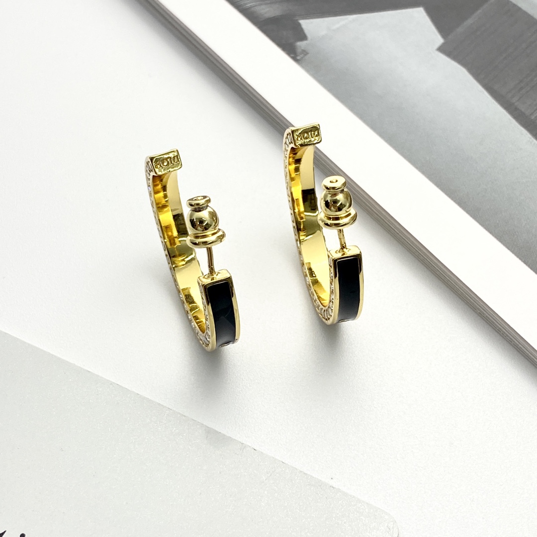 Dior Small Dior Night Code Hoop Earrings - EUR FASHION