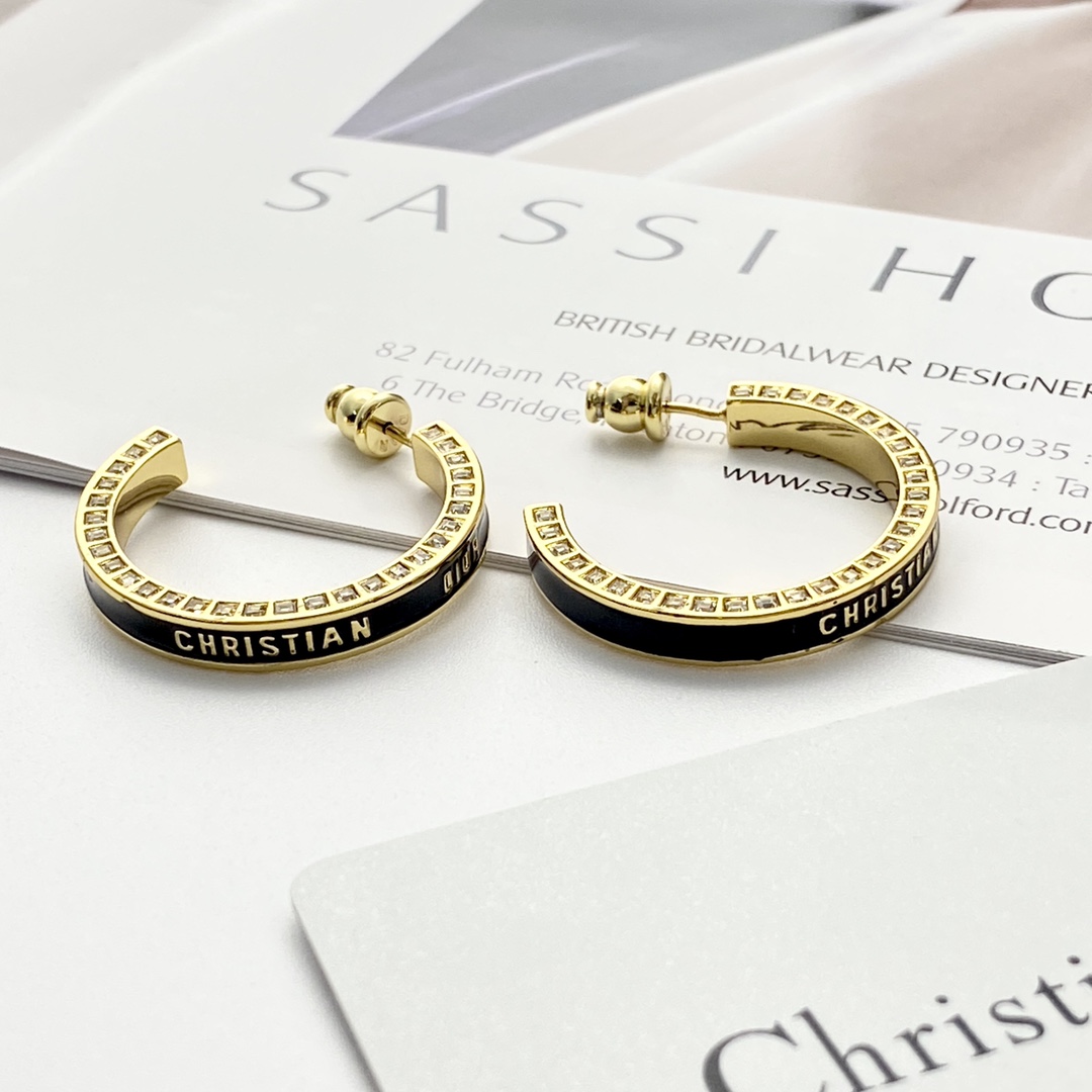 Dior Small Dior Night Code Hoop Earrings - EUR FASHION