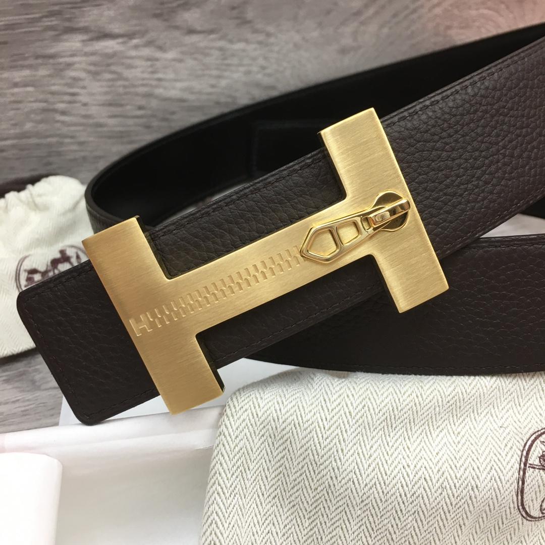 Hermes Leather H Buckle Belt - EUR FASHION