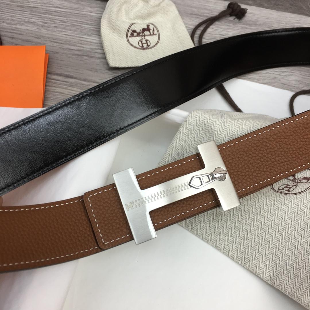 Hermes Leather H Buckle Belt - EUR FASHION