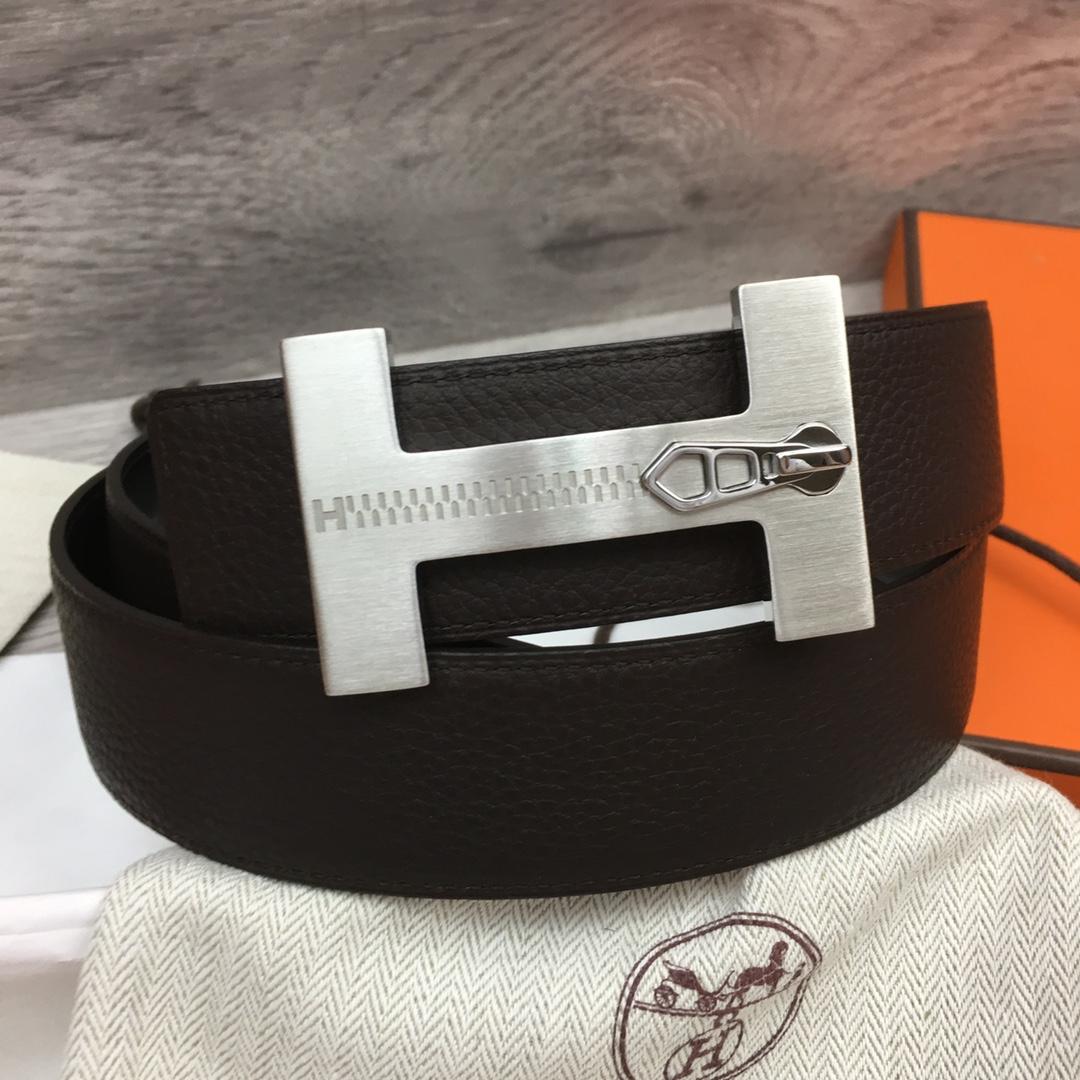 Hermes Leather H Buckle Belt - EUR FASHION