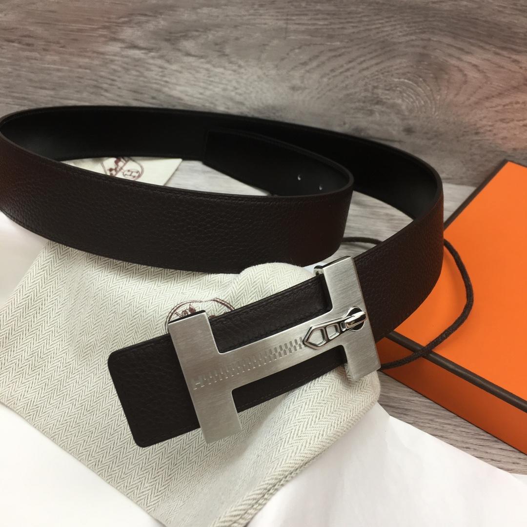 Hermes Leather H Buckle Belt - EUR FASHION