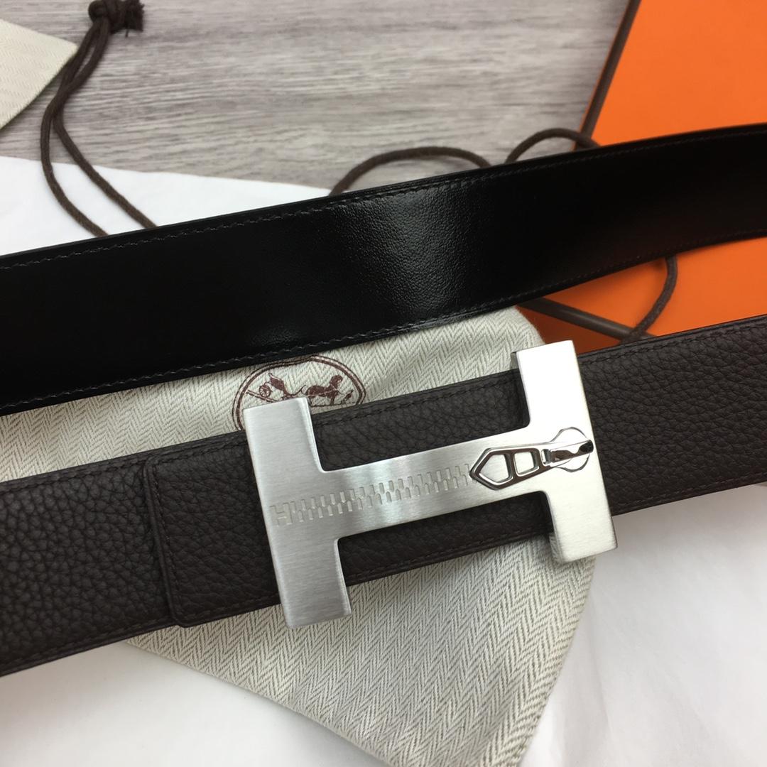 Hermes Leather H Buckle Belt - EUR FASHION