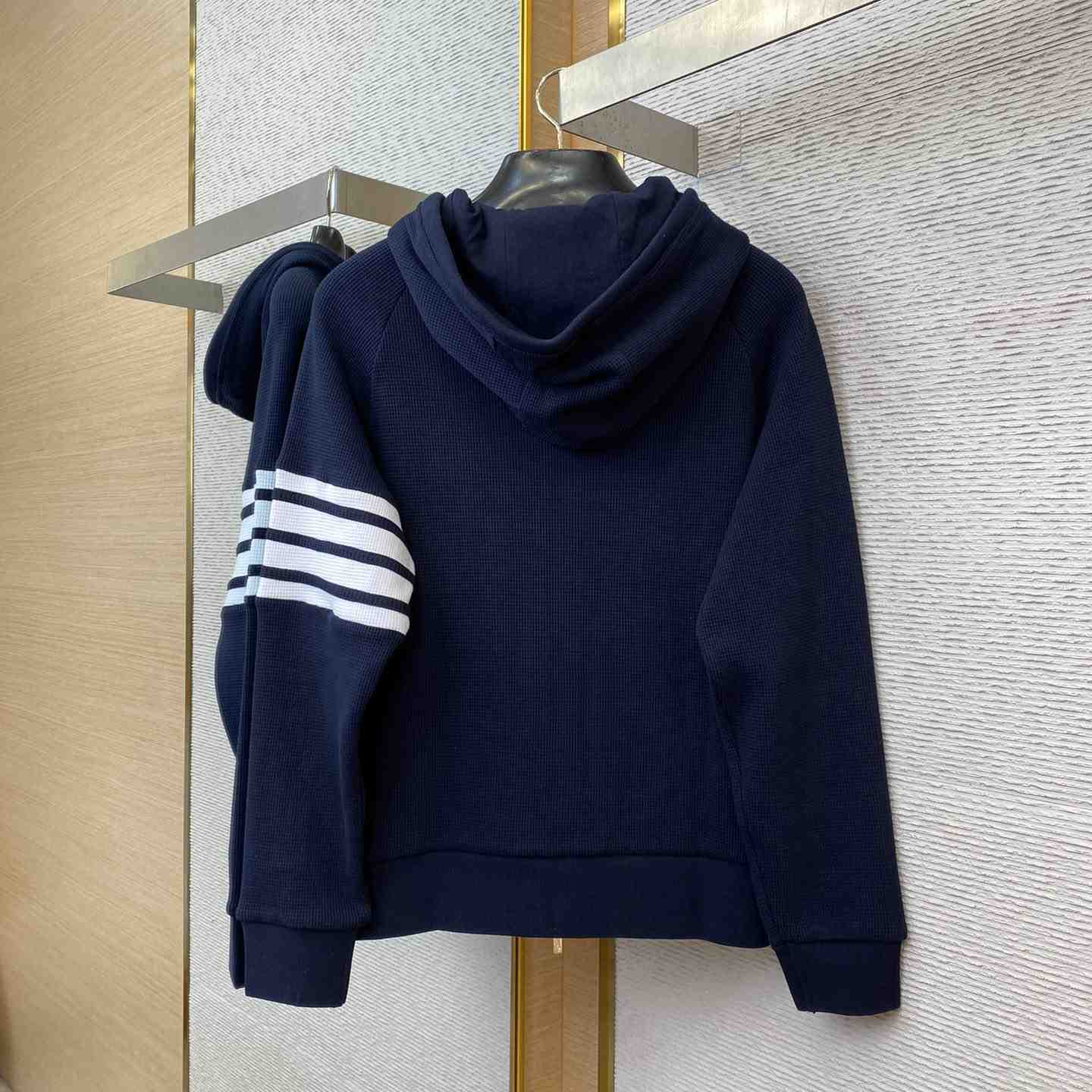 Thom Browne 4-Bar Zip-Up Cashmere Hoodie - EUR FASHION