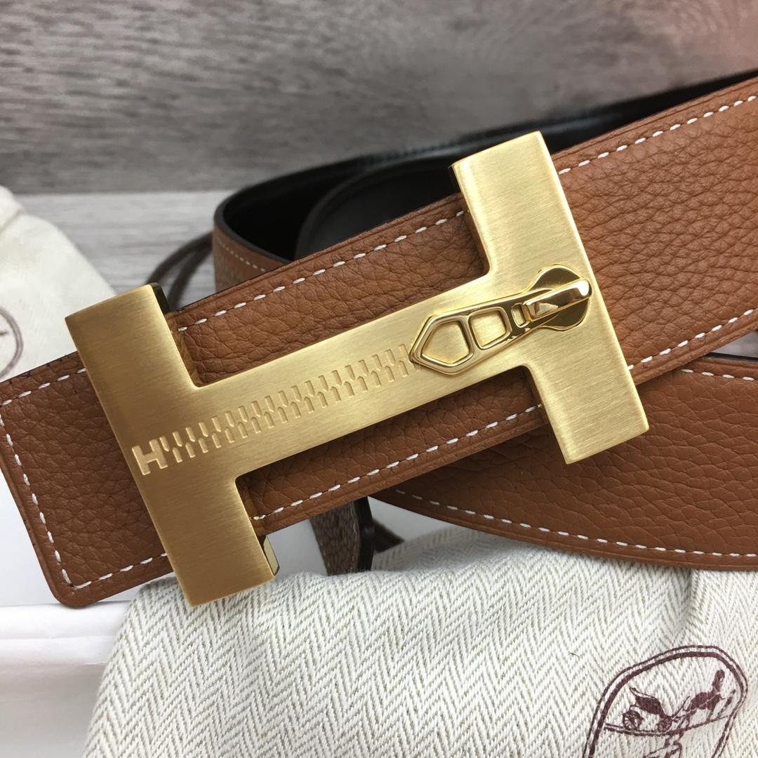 Hermes Leather H Buckle Belt - EUR FASHION