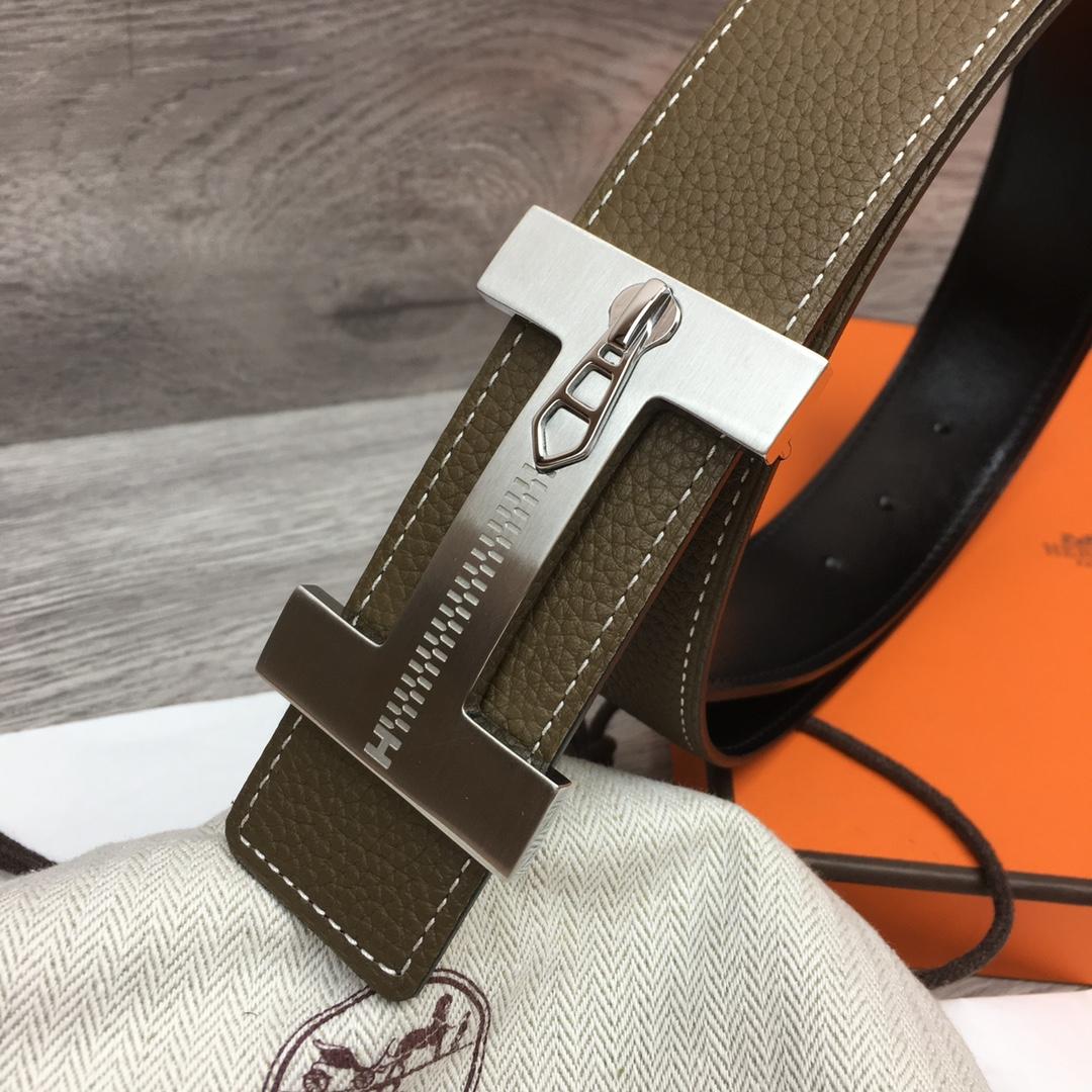 Hermes Leather H Buckle Belt - EUR FASHION