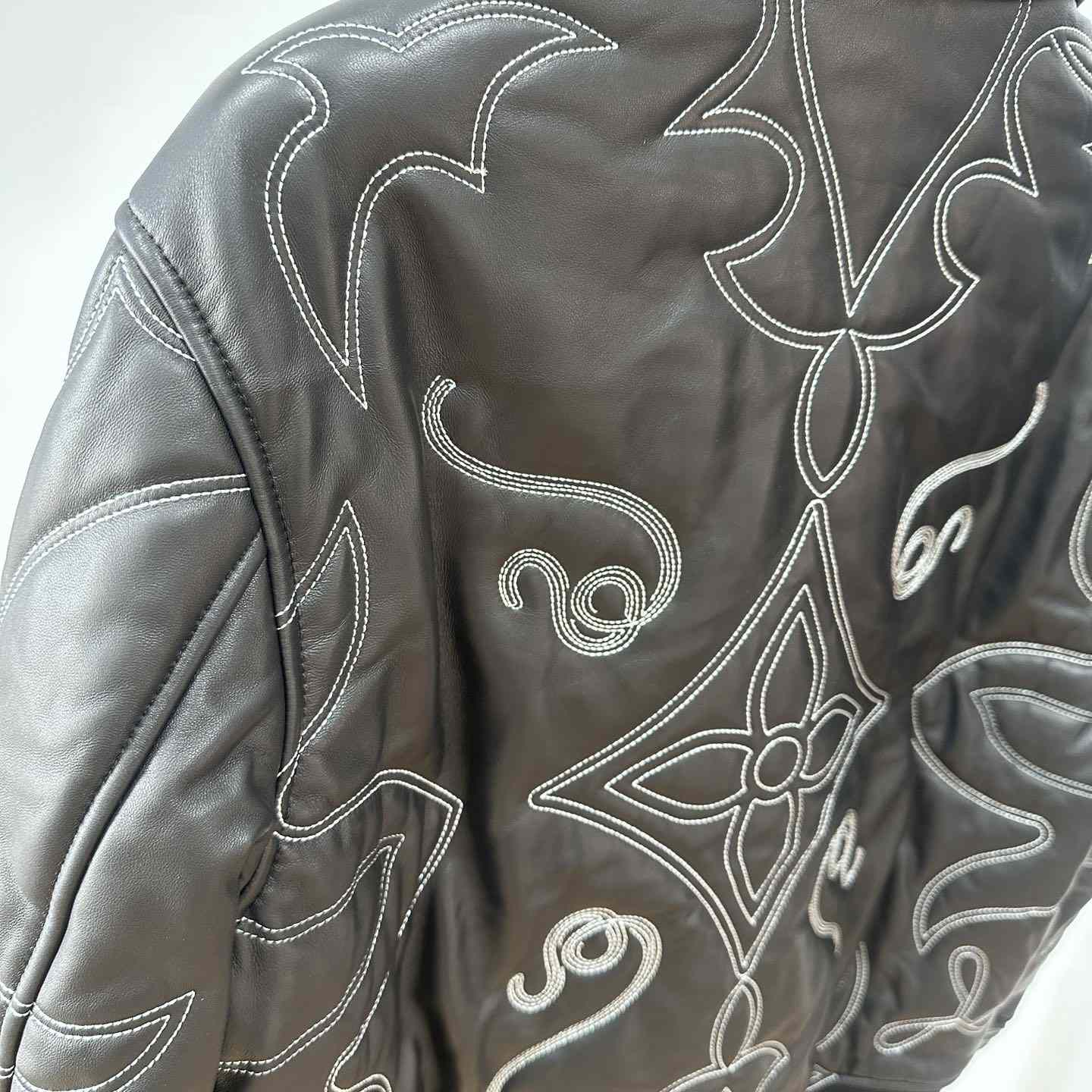 Louis Vuitton Embroidered Leather Bomber Jacket   - EUR FASHION