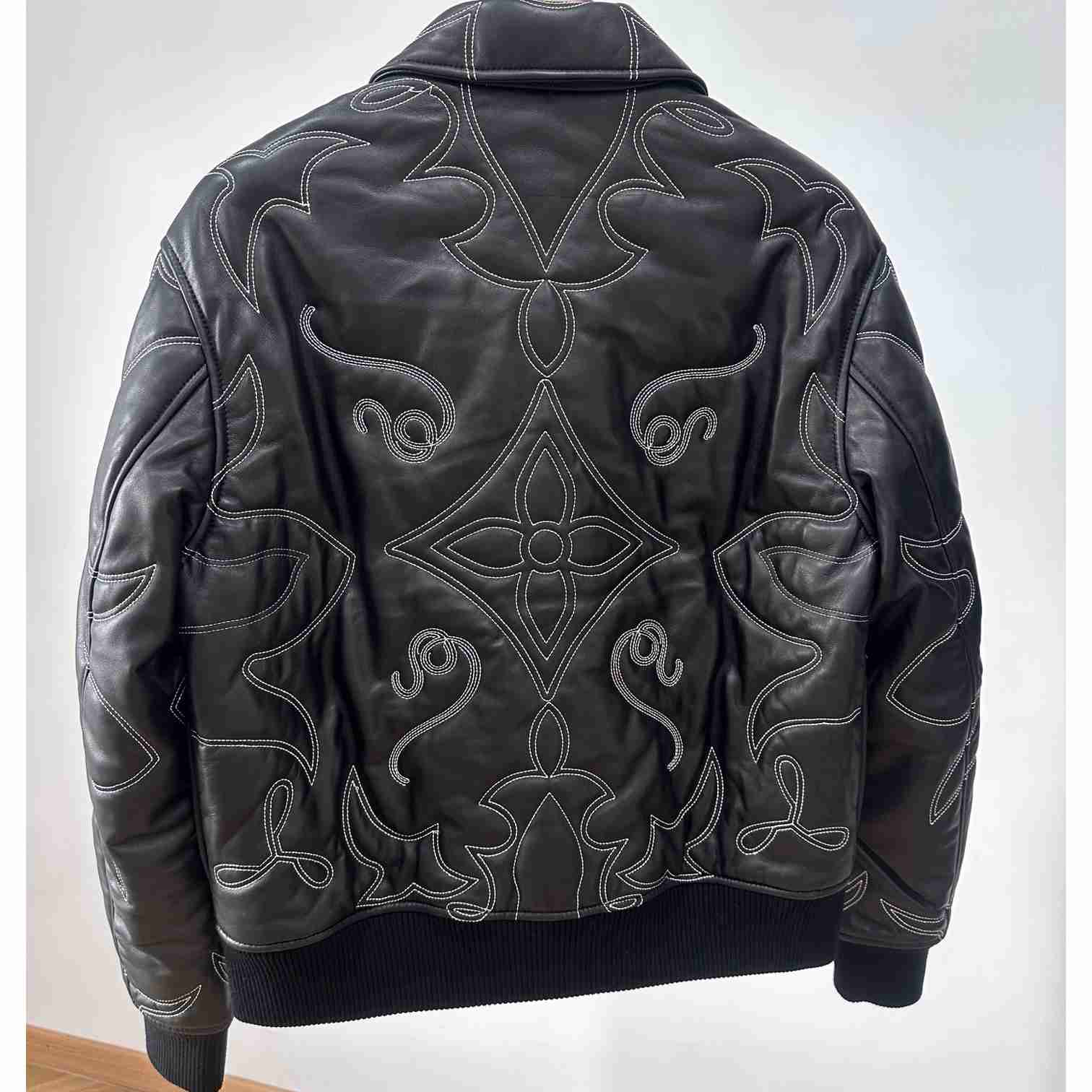 Louis Vuitton Embroidered Leather Bomber Jacket   - EUR FASHION