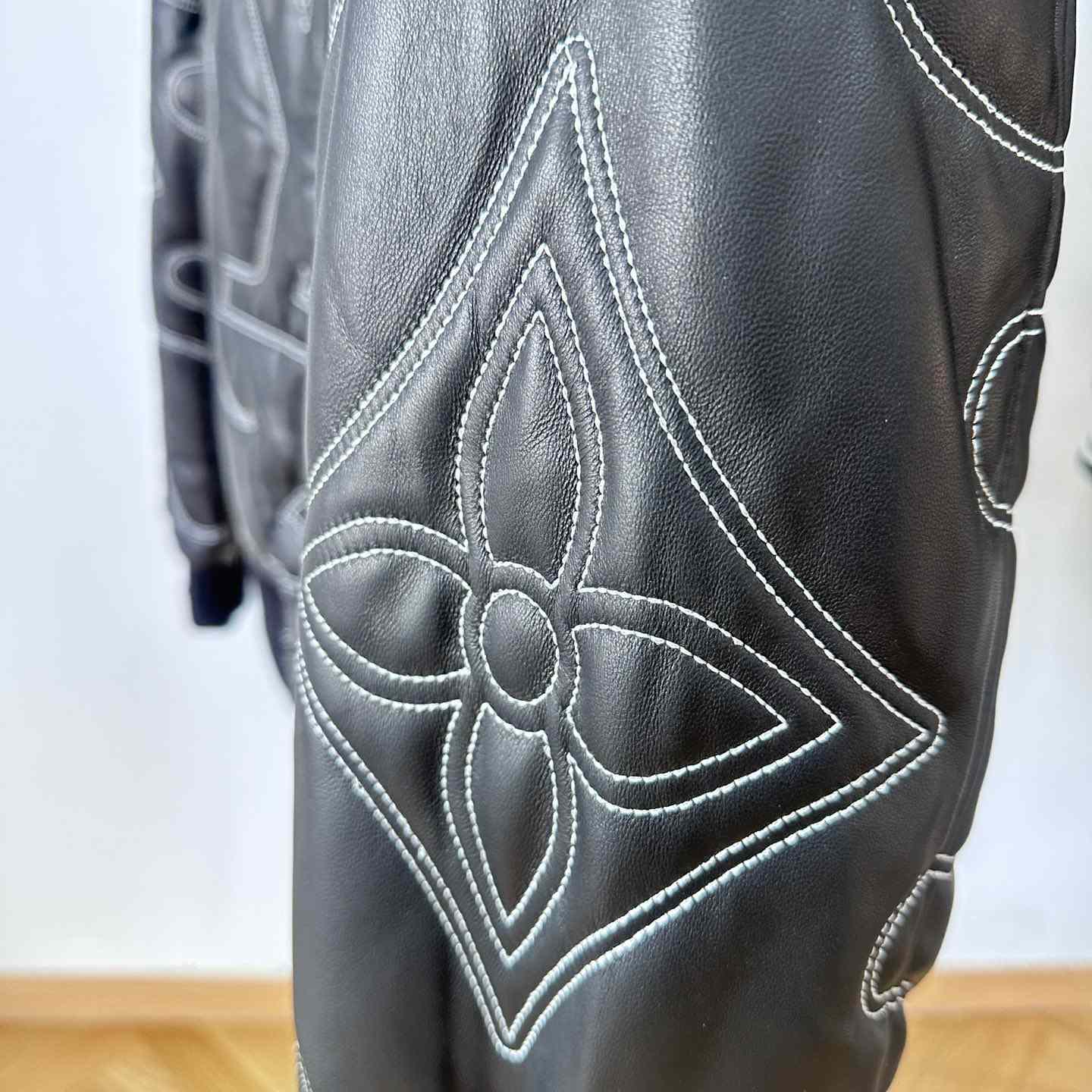 Louis Vuitton Embroidered Leather Bomber Jacket   - EUR FASHION