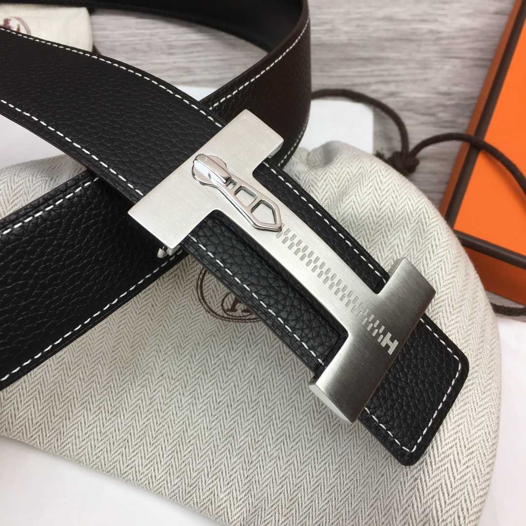 Hermes Leather H Buckle Belt - EUR FASHION