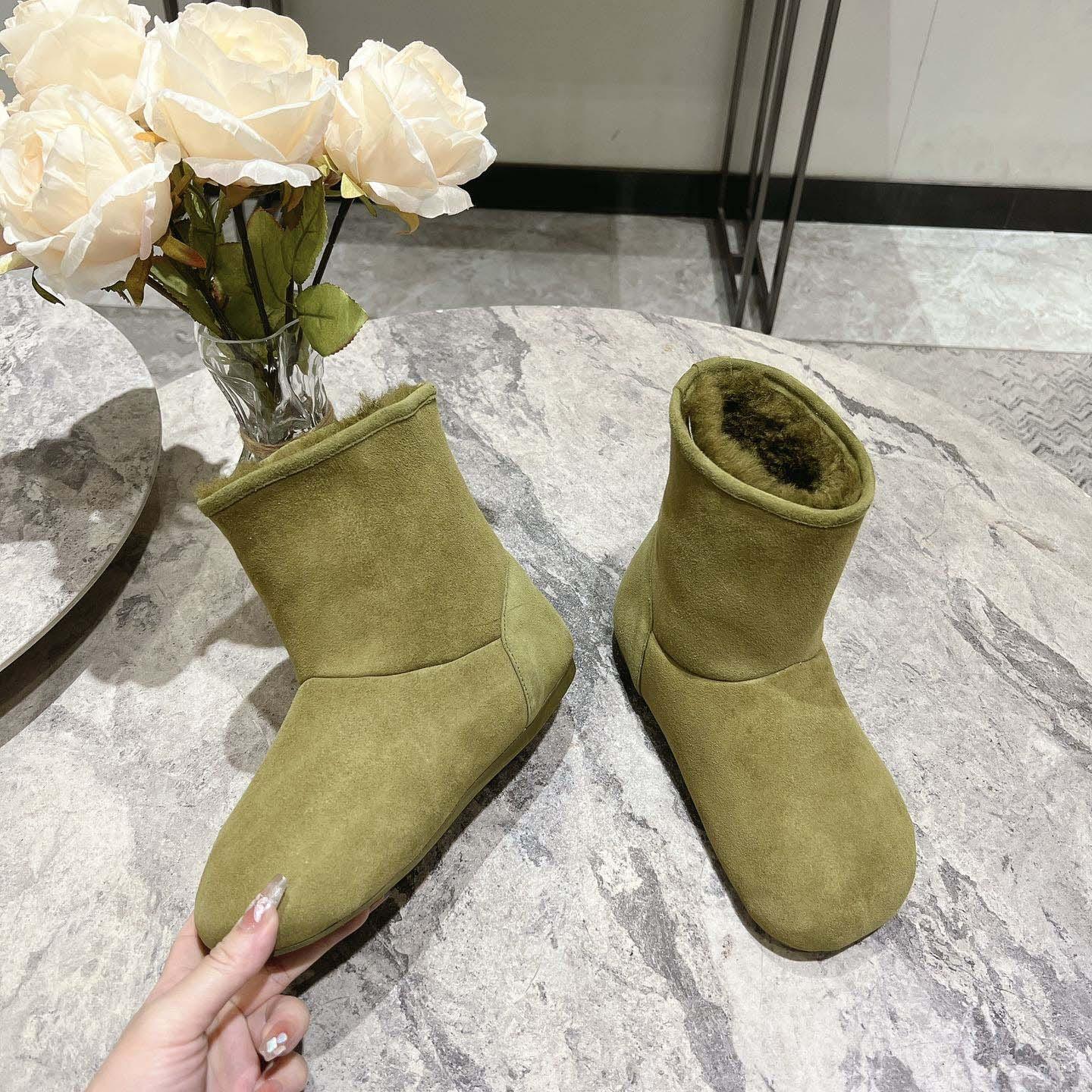 Loewe Lago Boot In Suede And Shearling - EUR FASHION