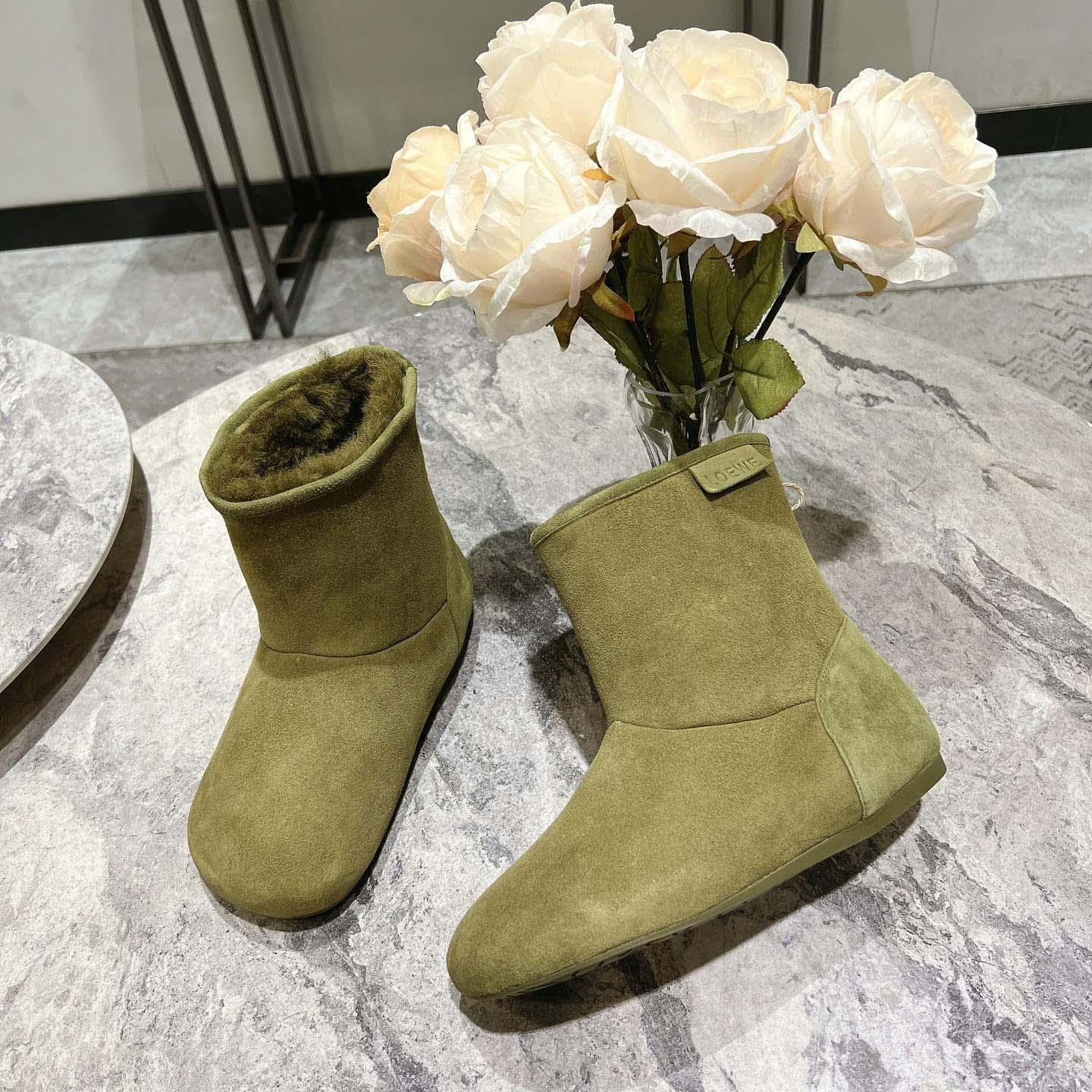 Loewe Lago Boot In Suede And Shearling - EUR FASHION
