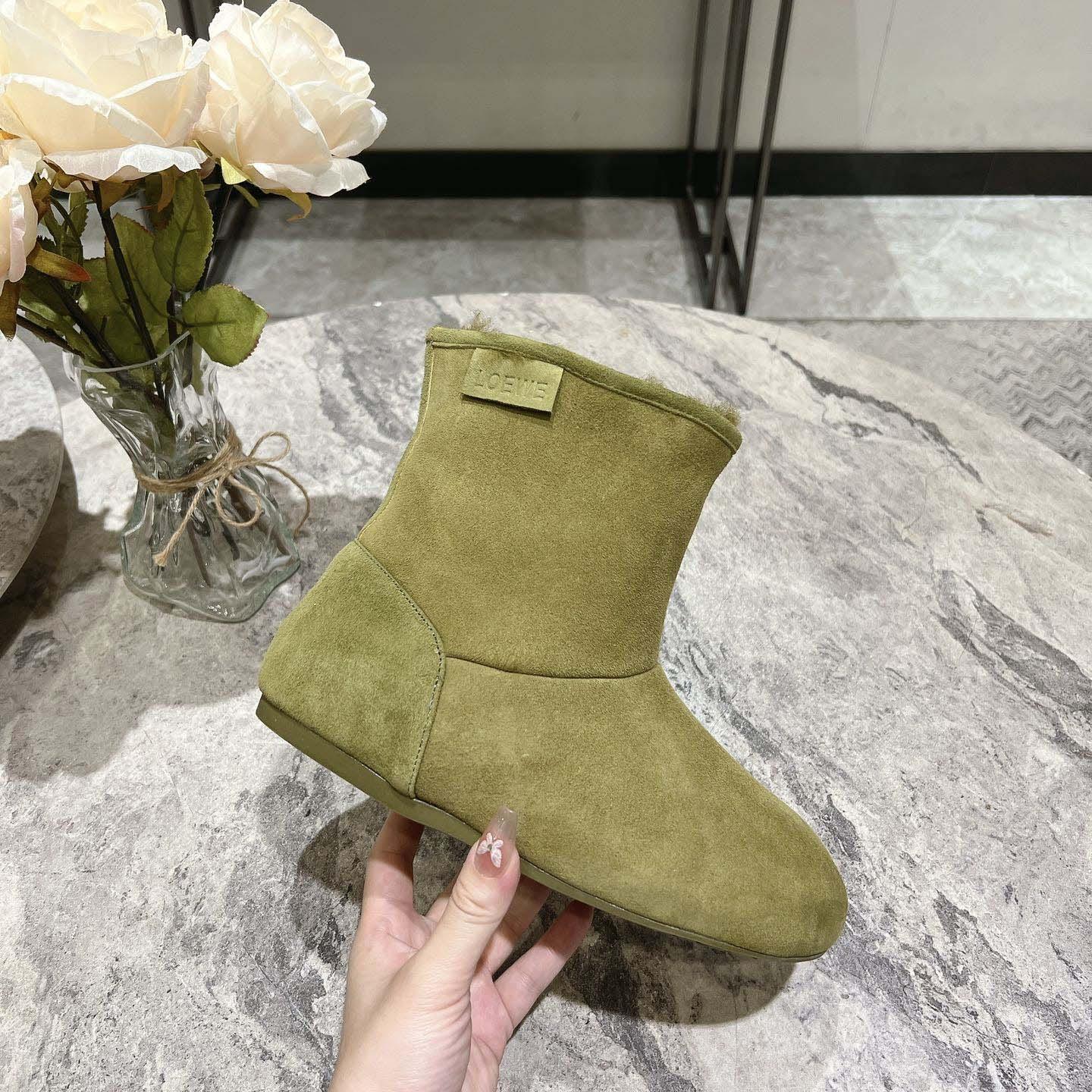 Loewe Lago Boot In Suede And Shearling - EUR FASHION