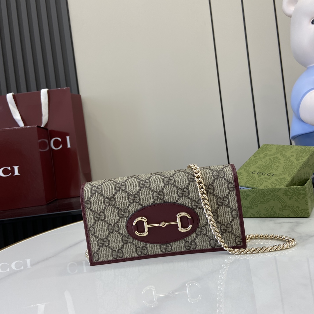 Gucci Horsebit 1955 Wallet With Chain - EUR FASHION