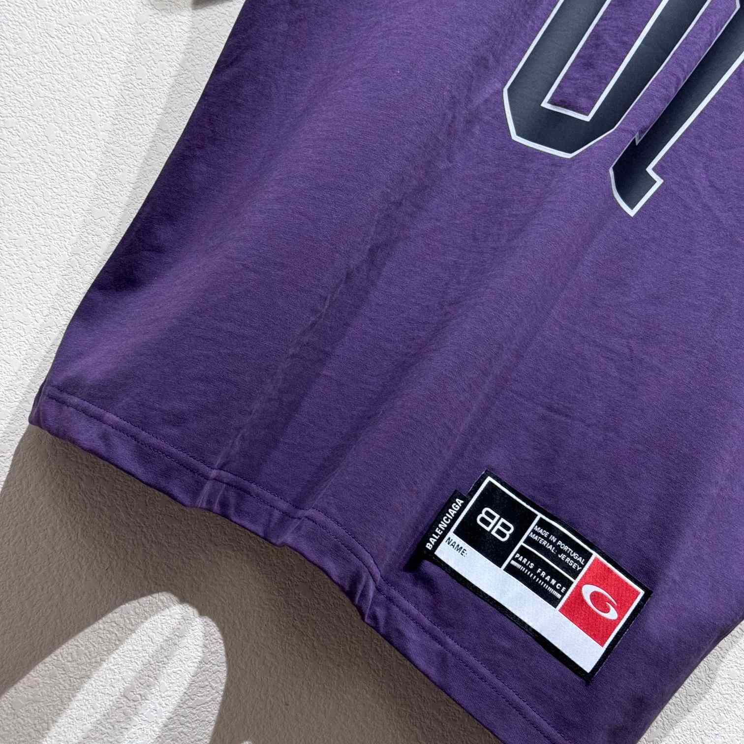 Balenciaga Basketball Series - Oversized T-Shirt In Deep Purple Vintage Jersey - EUR FASHION