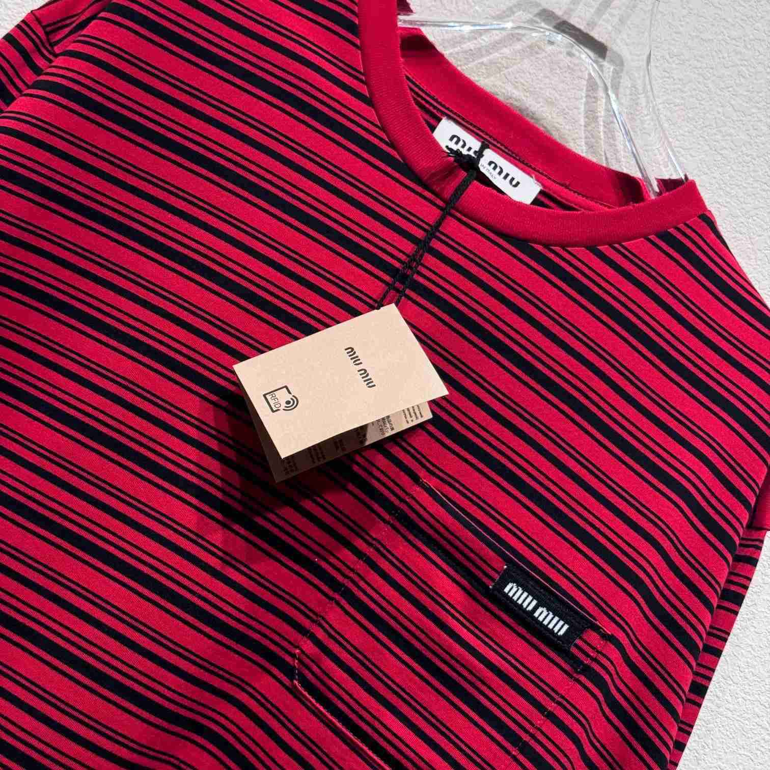 Miu Miu Long-sleeved Cotton Jersey T-shirt - EUR FASHION