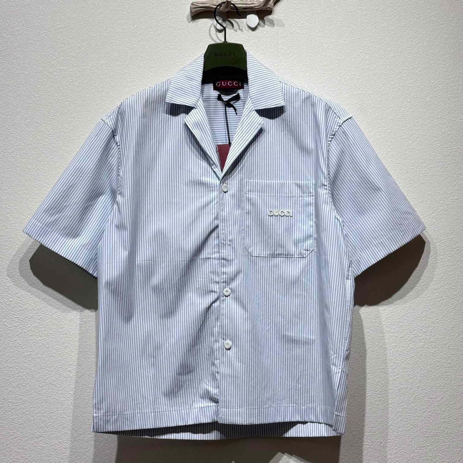 Gucci Embroidered Striped Cotton Shirt - EUR FASHION