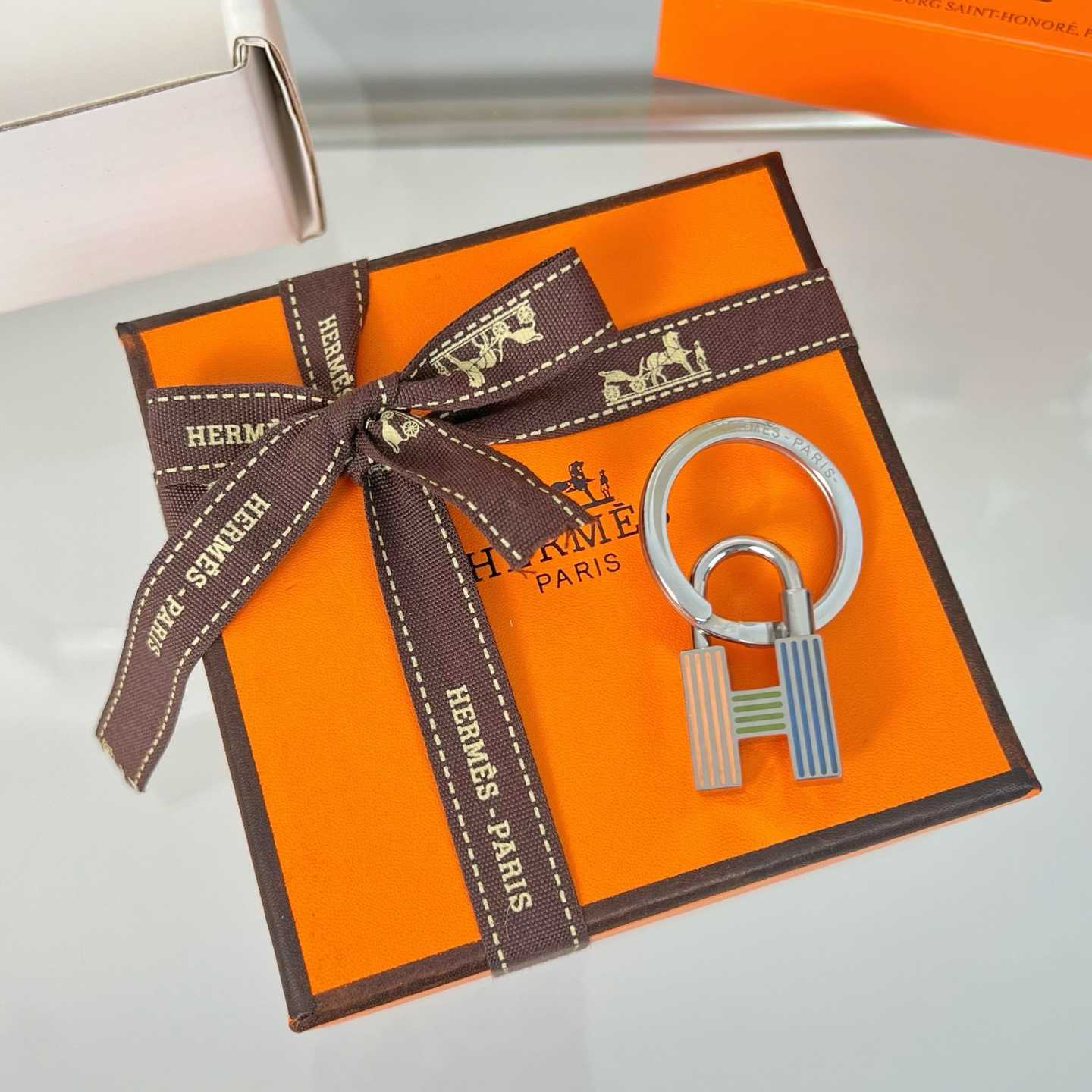 Hermes Cadenas Quizz Rainbow Key Ring - EUR FASHION