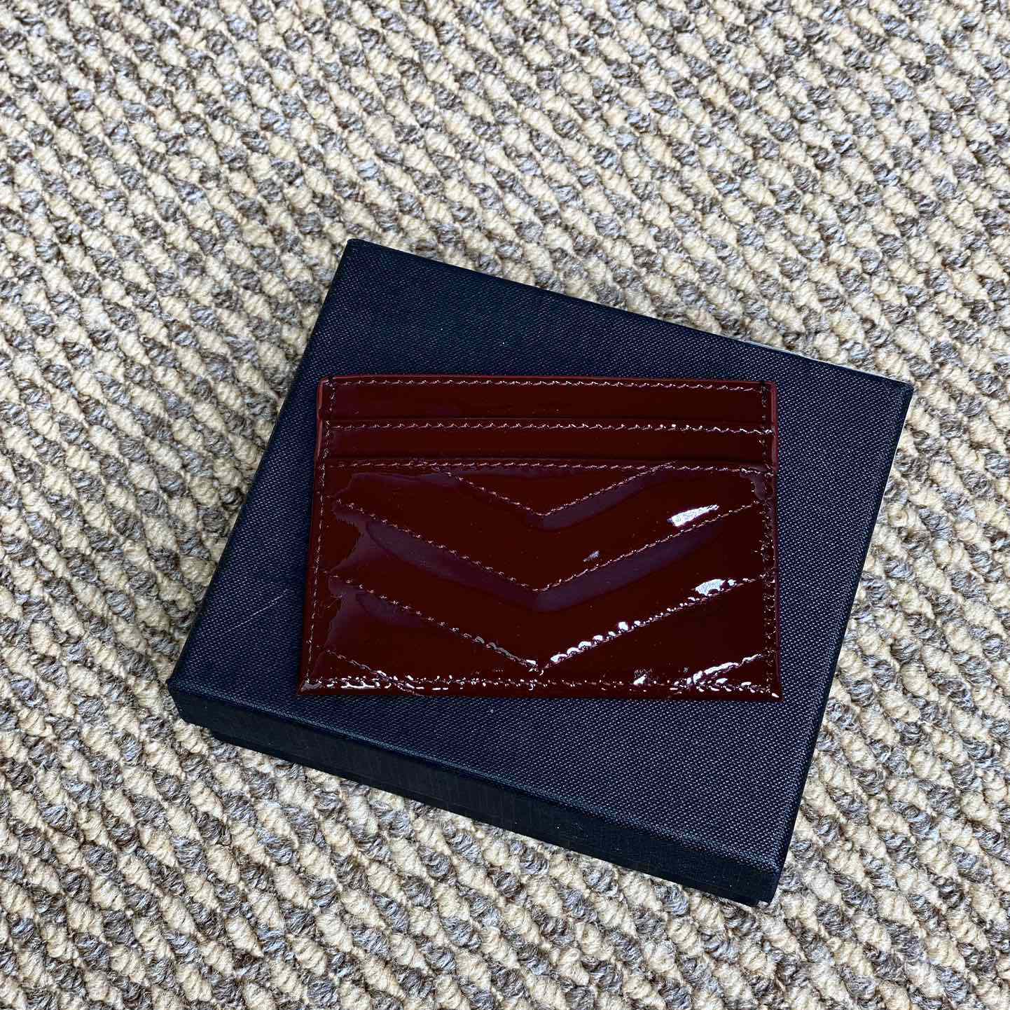 Saint Laurent Cassandre Matelasse Card Case In Patent Leather - EUR FASHION