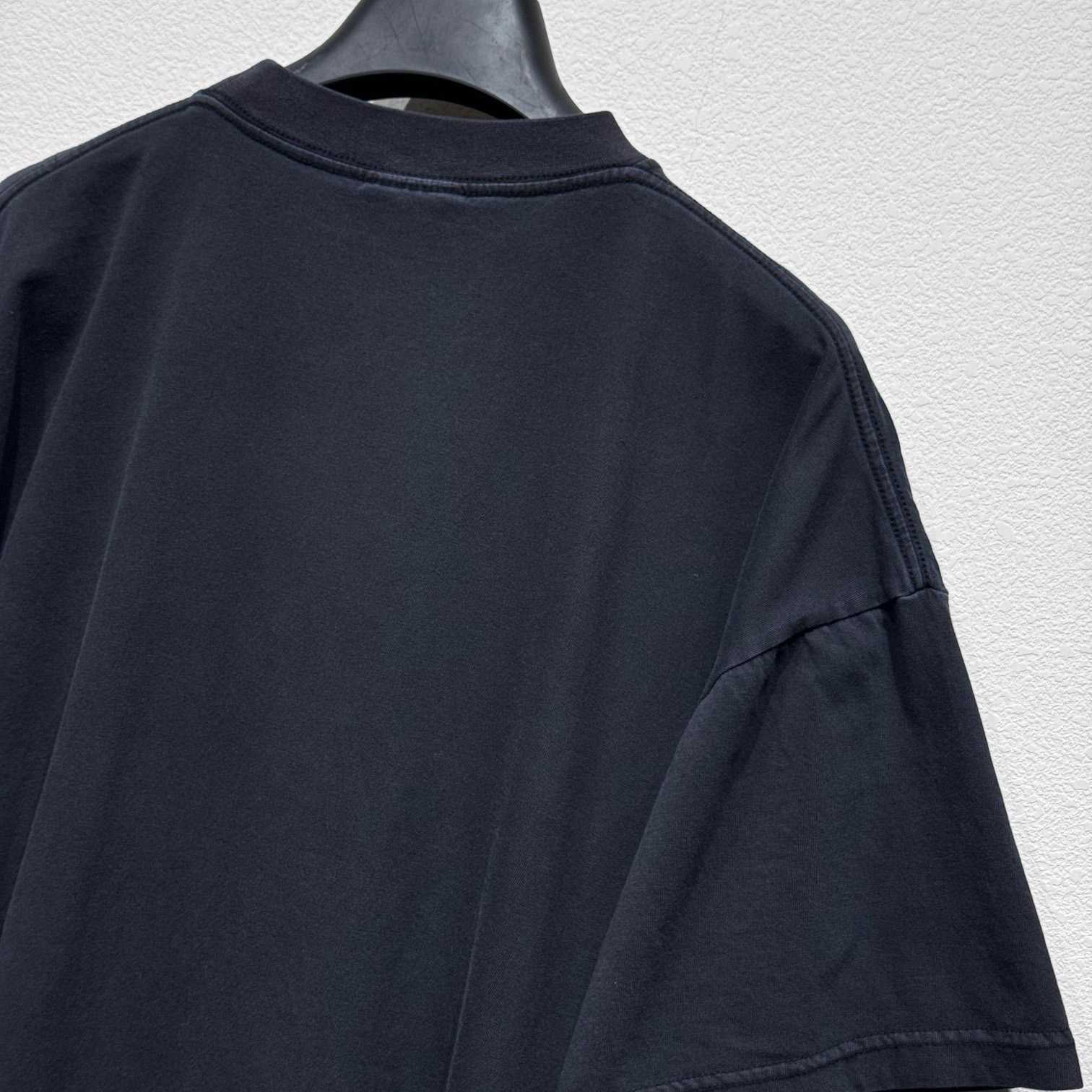 Balenciaga Getaria T-Shirt Oversize Fit In Washed Black Tubular Jersey - EUR FASHION