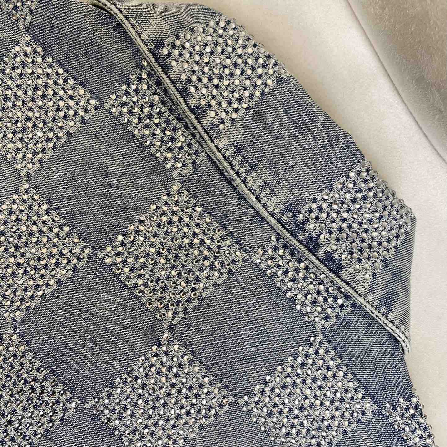 Louis Vuitton Damier Denim Jacket With Crystal - EUR FASHION