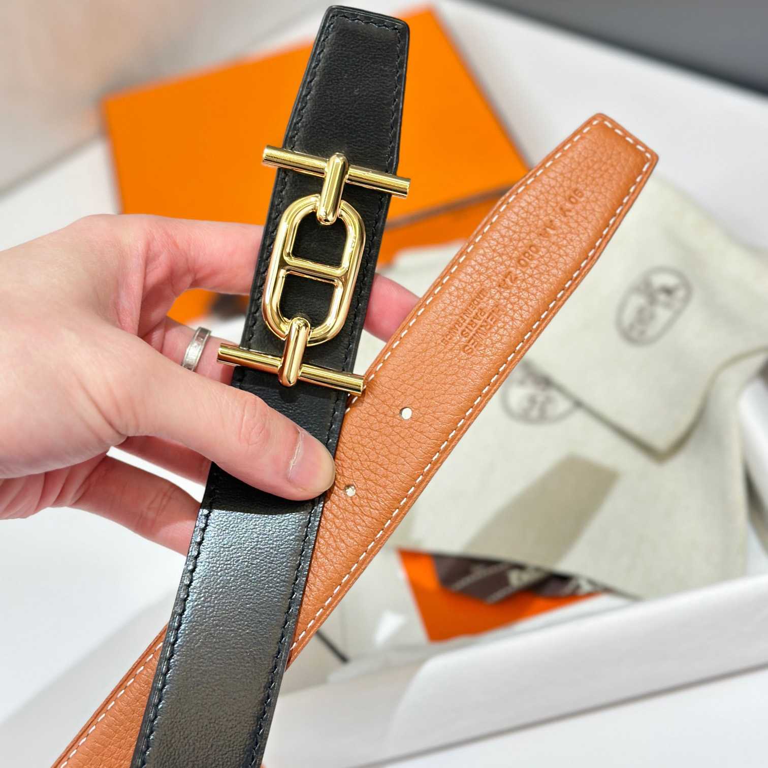 Hermes Ancre Buckle & Reversible Leather Strap 32mm - EUR FASHION