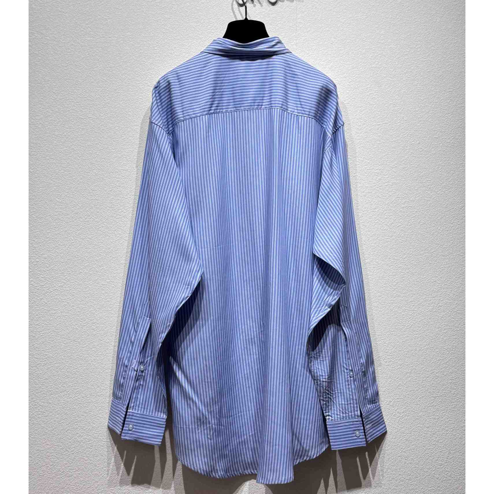 Balenciaga Fluid Shirt In Blue And White - EUR FASHION