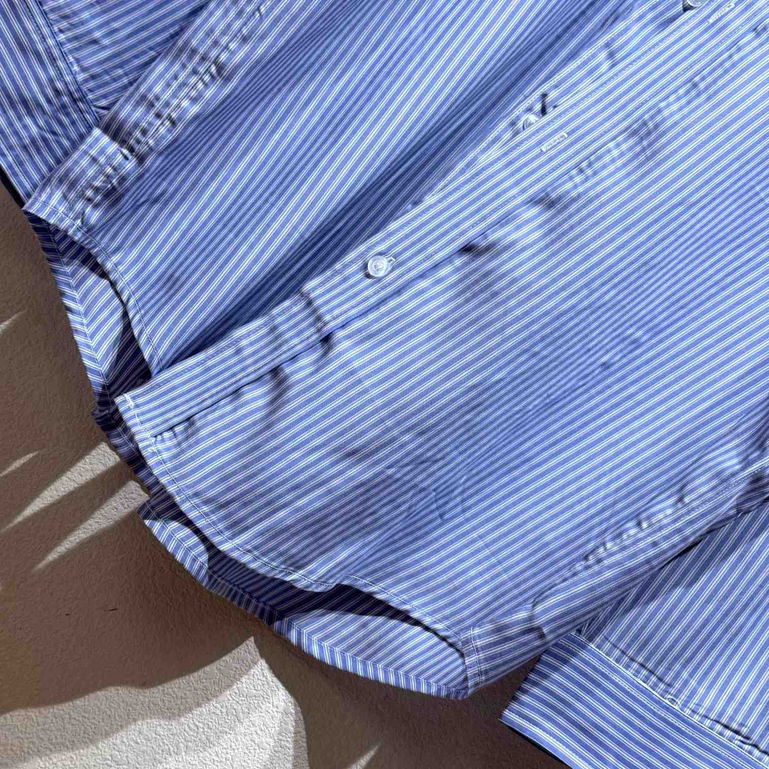 Balenciaga Fluid Shirt In Blue And White - EUR FASHION