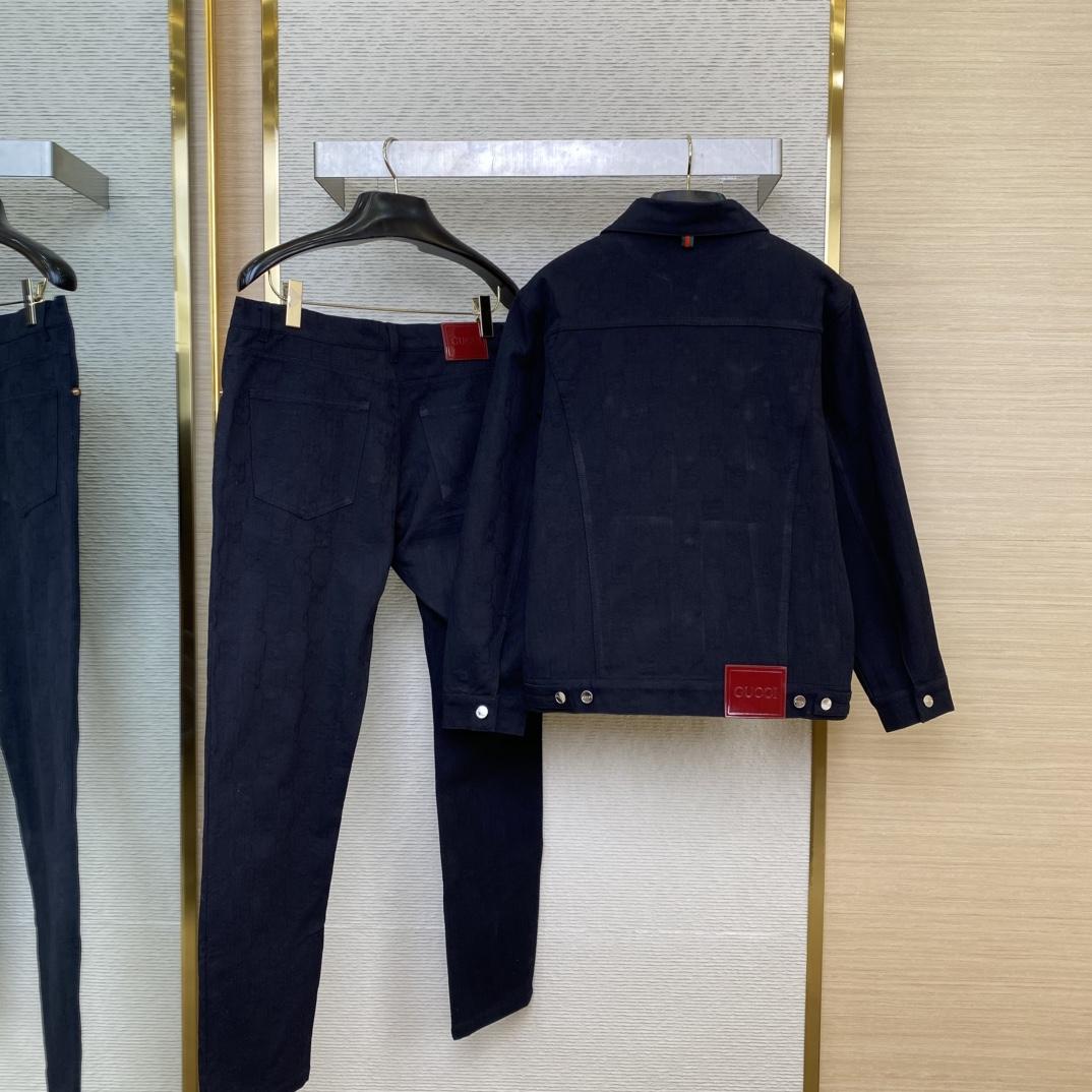 Gucci GG Denim Jacquard Jacket And Jeans - EUR FASHION