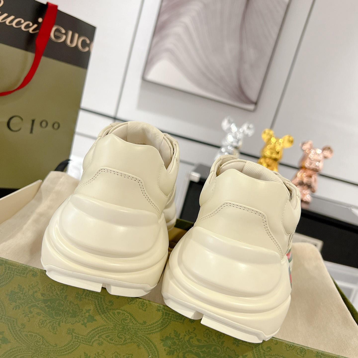 Gucci Rhyton Logo Ivory Leather Sneaker - EUR FASHION