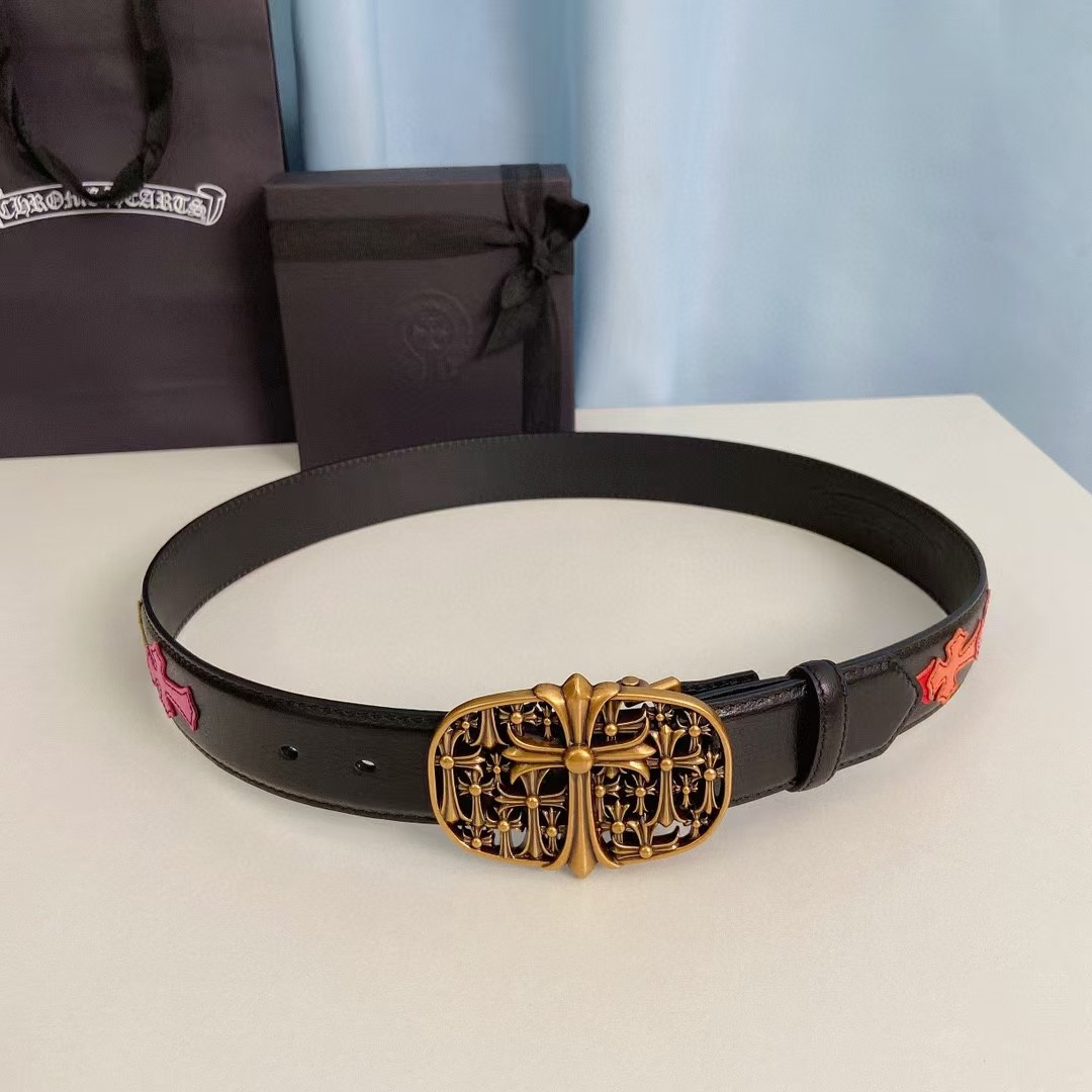 Chrome Hearts Leather Belt   - EUR FASHION
