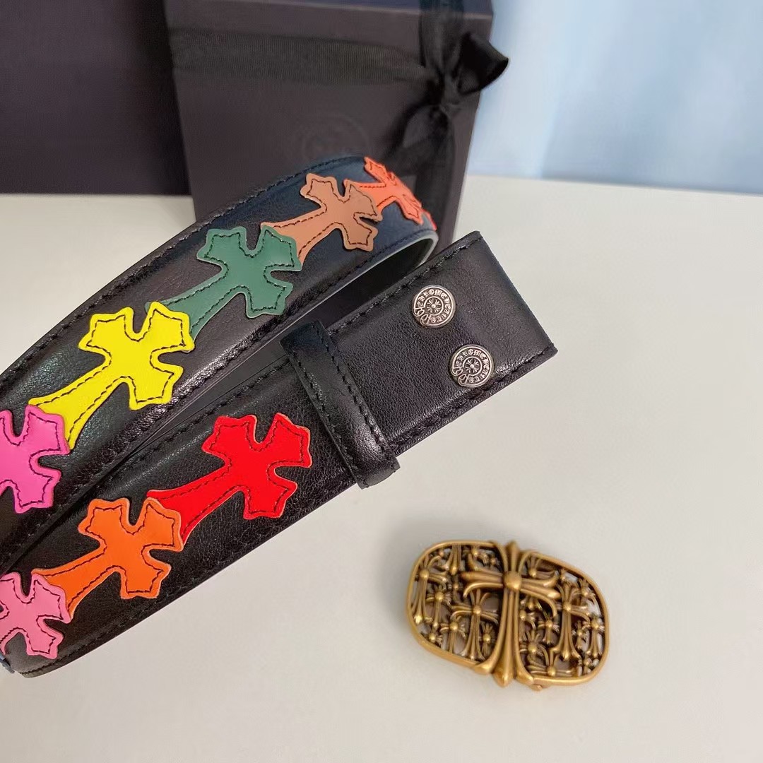 Chrome Hearts Leather Belt   - EUR FASHION