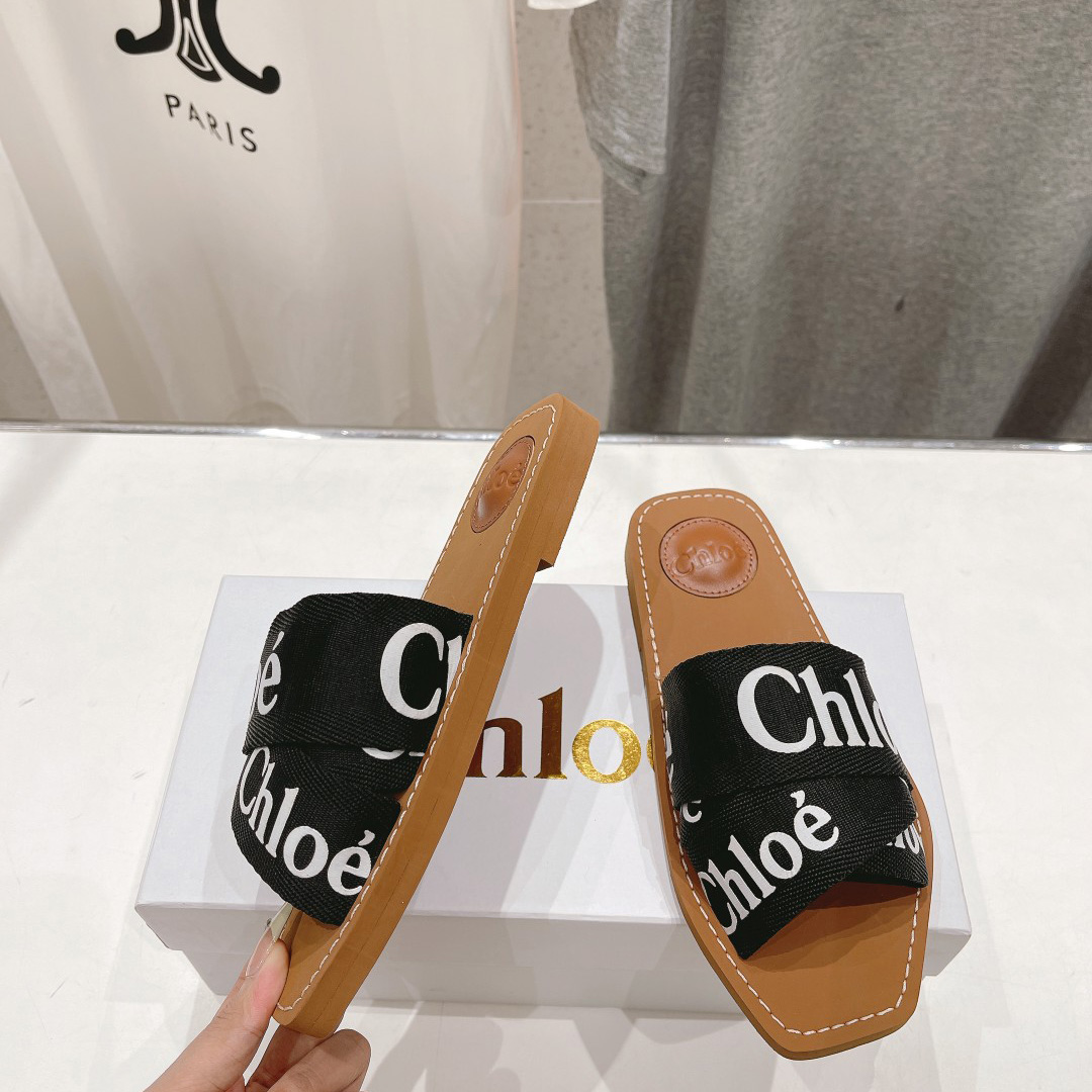 Chloe Woody Cloth Mules - EUR FASHION
