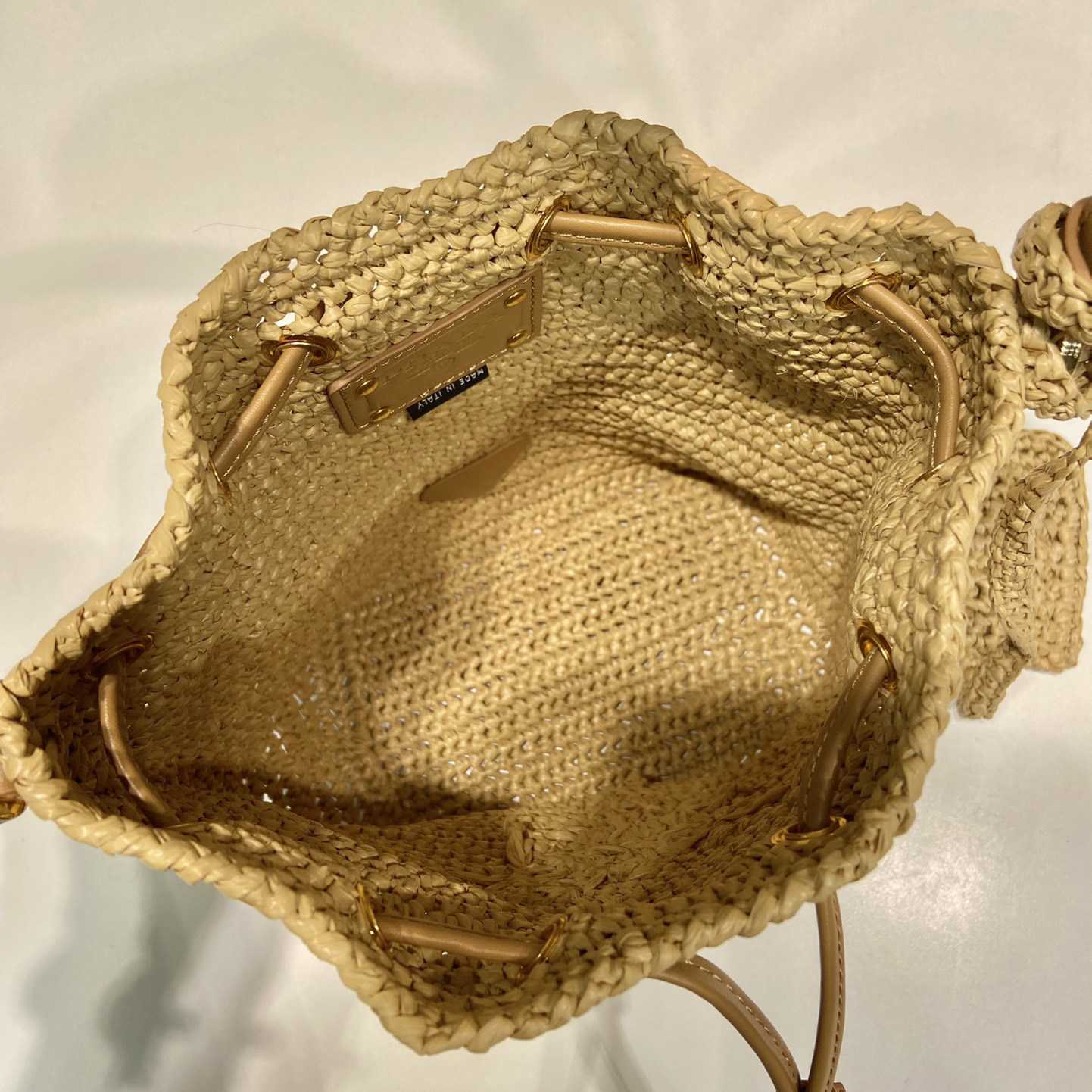 Prada Crochet And Leather Mini-bucket Bag - EUR FASHION