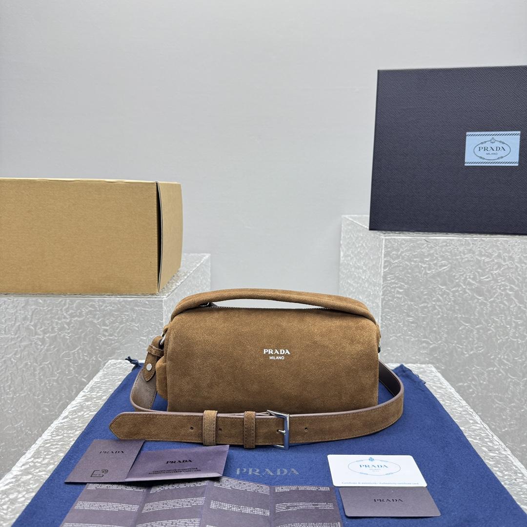 Prada Suede Shoulder Bag - EUR FASHION