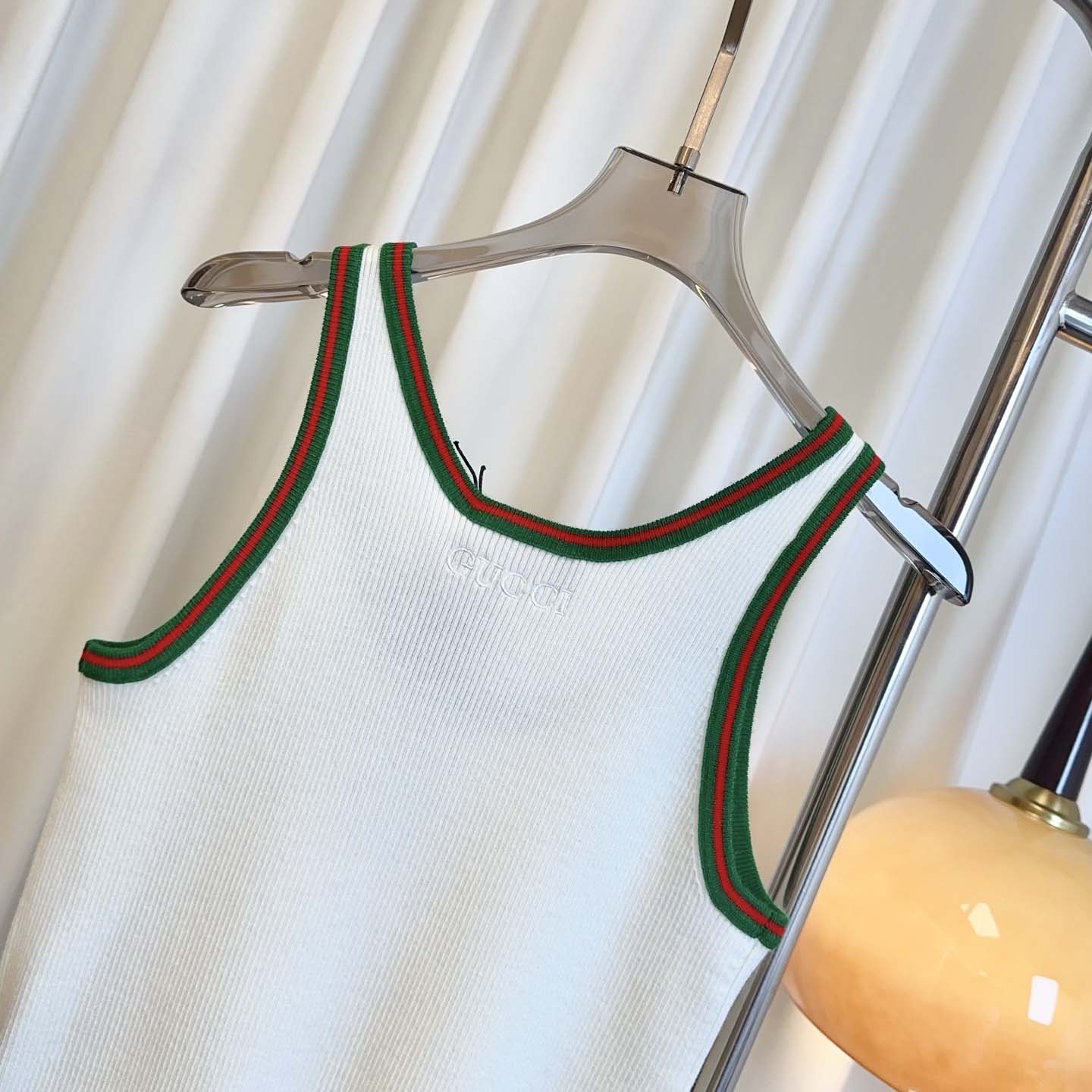 Gucci Cotton Tank Top With Web - EUR FASHION