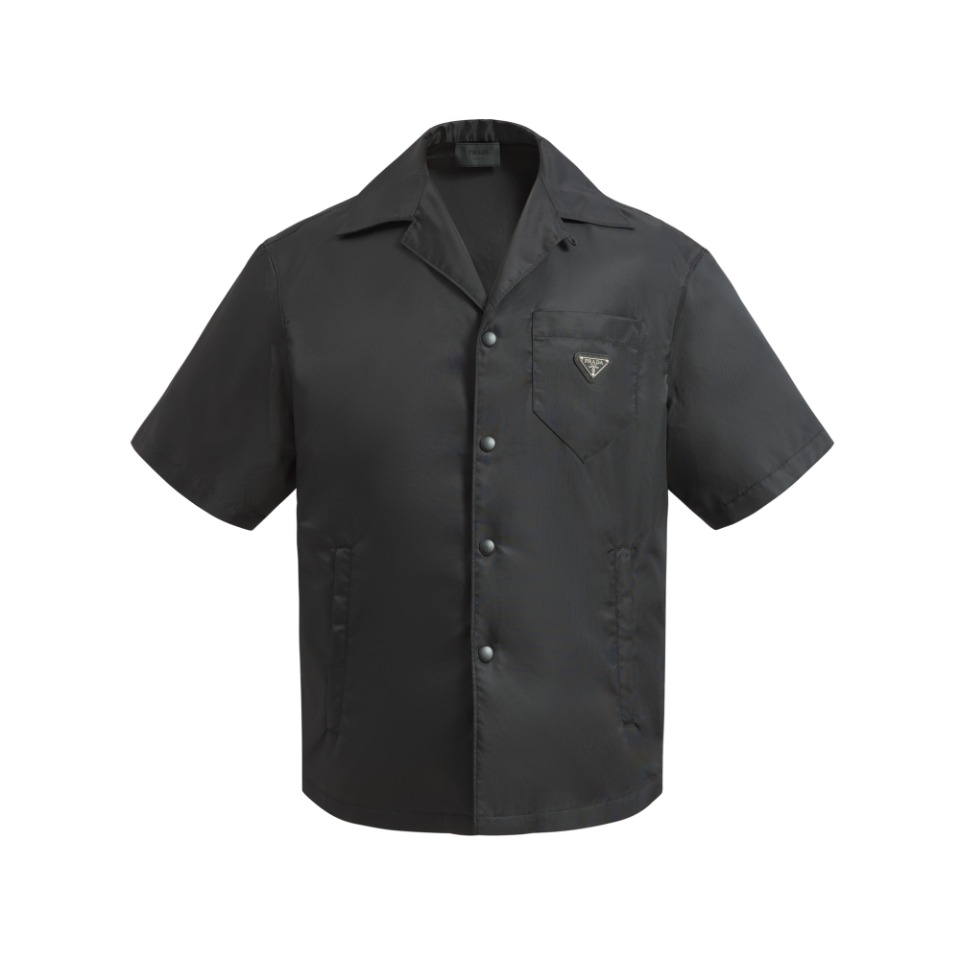 Prada Black Re-nylon Short-sleeved Shirt  - EUR FASHION